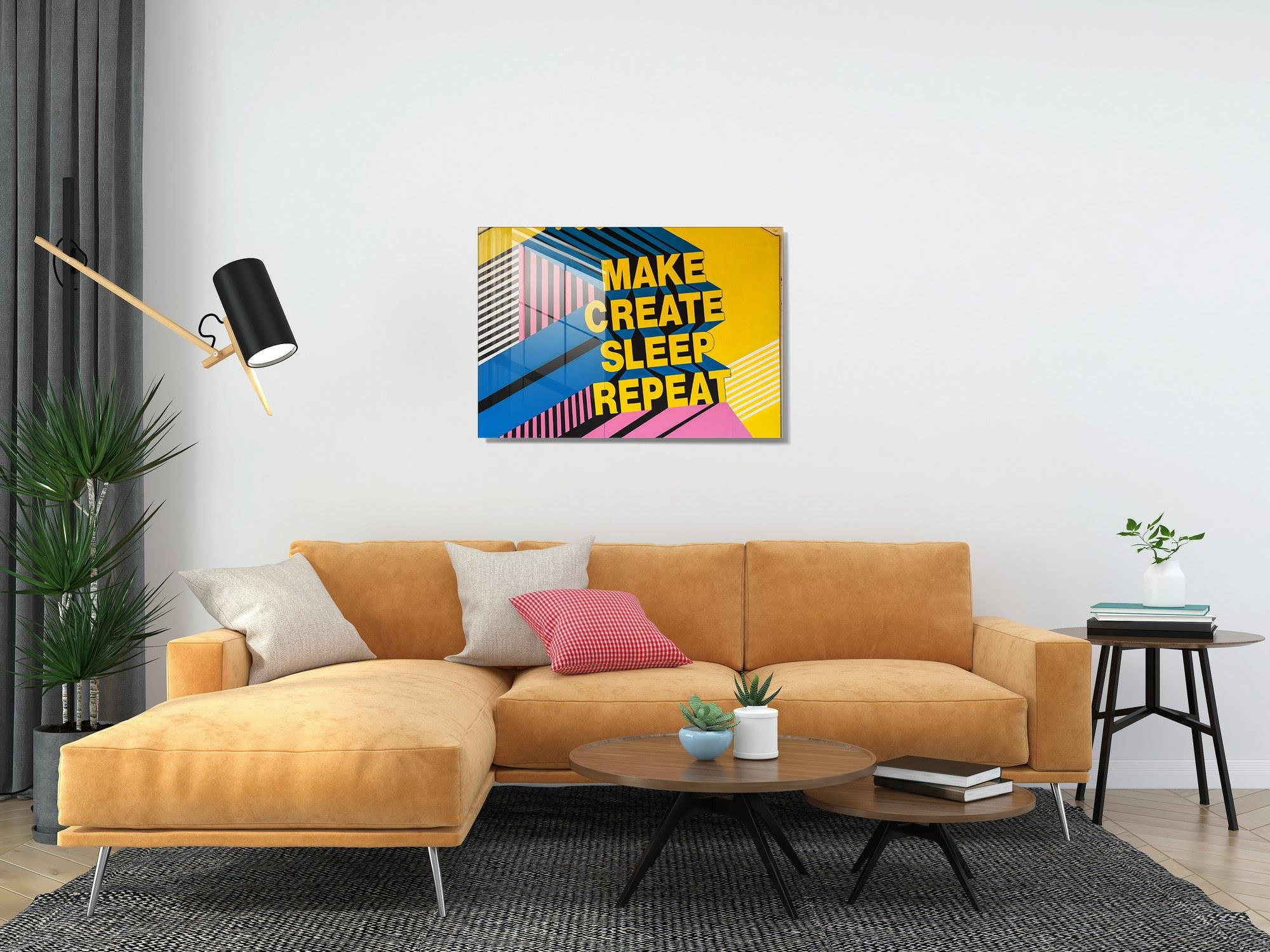 UV-711 Baskılı Cam Dikdörtgen Duvar Tablosu | ByLamp