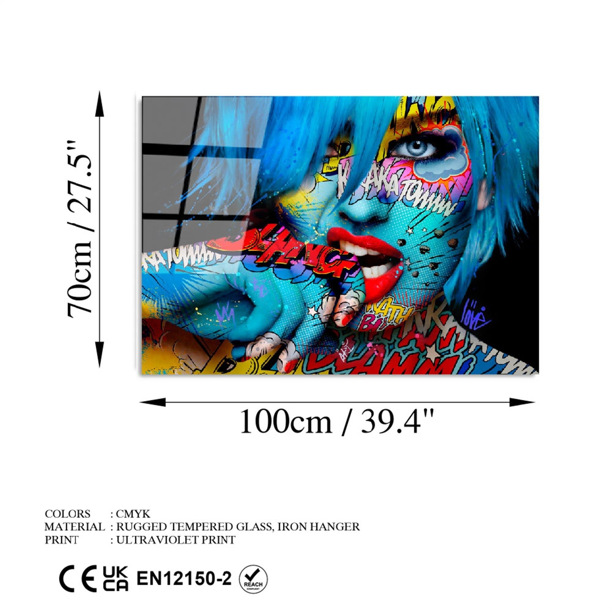 UV-713 Baskılı Cam Dikdörtgen Duvar Tablosu | ByLamp