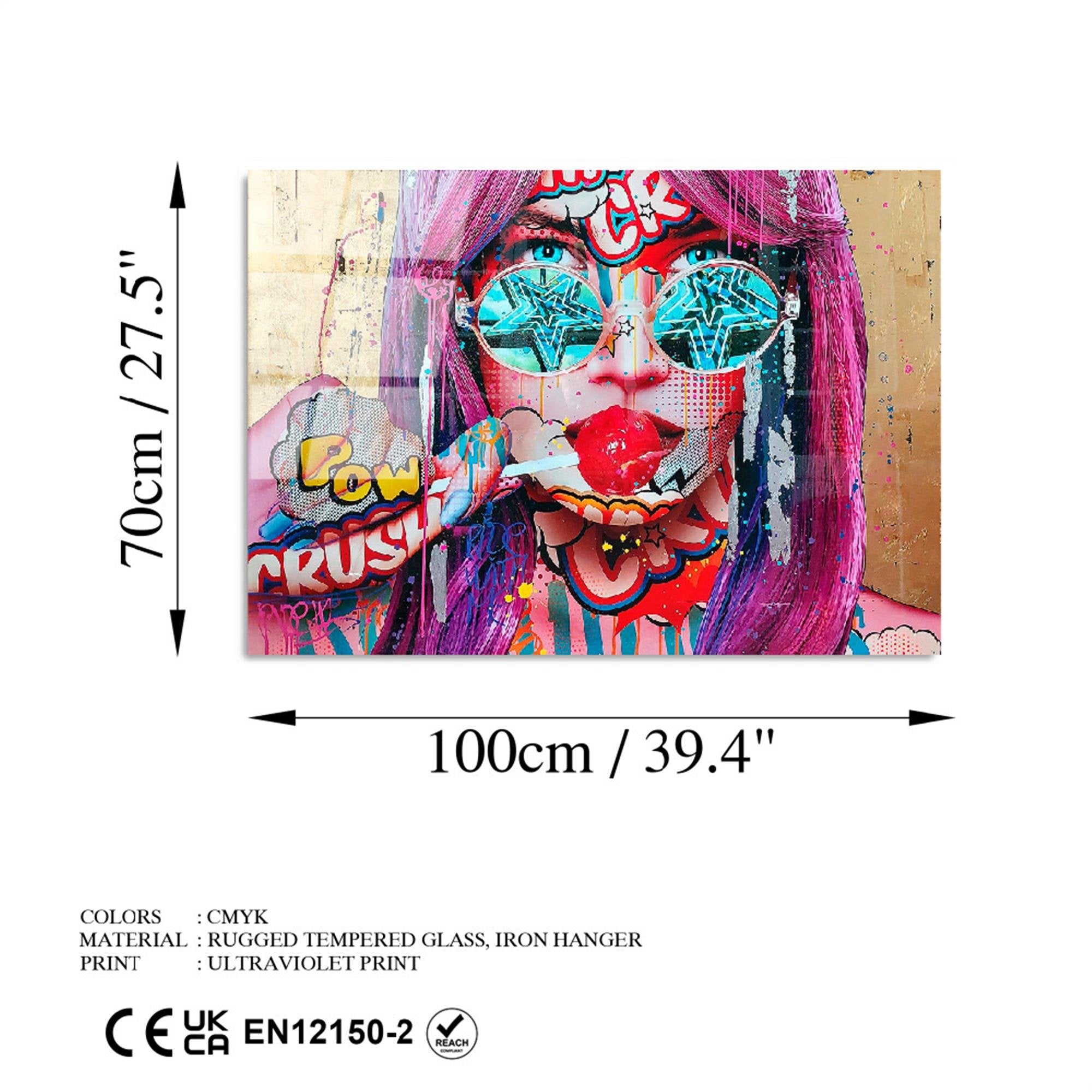 UV-719 Baskılı Cam Dikdörtgen Duvar Tablosu | ByLamp