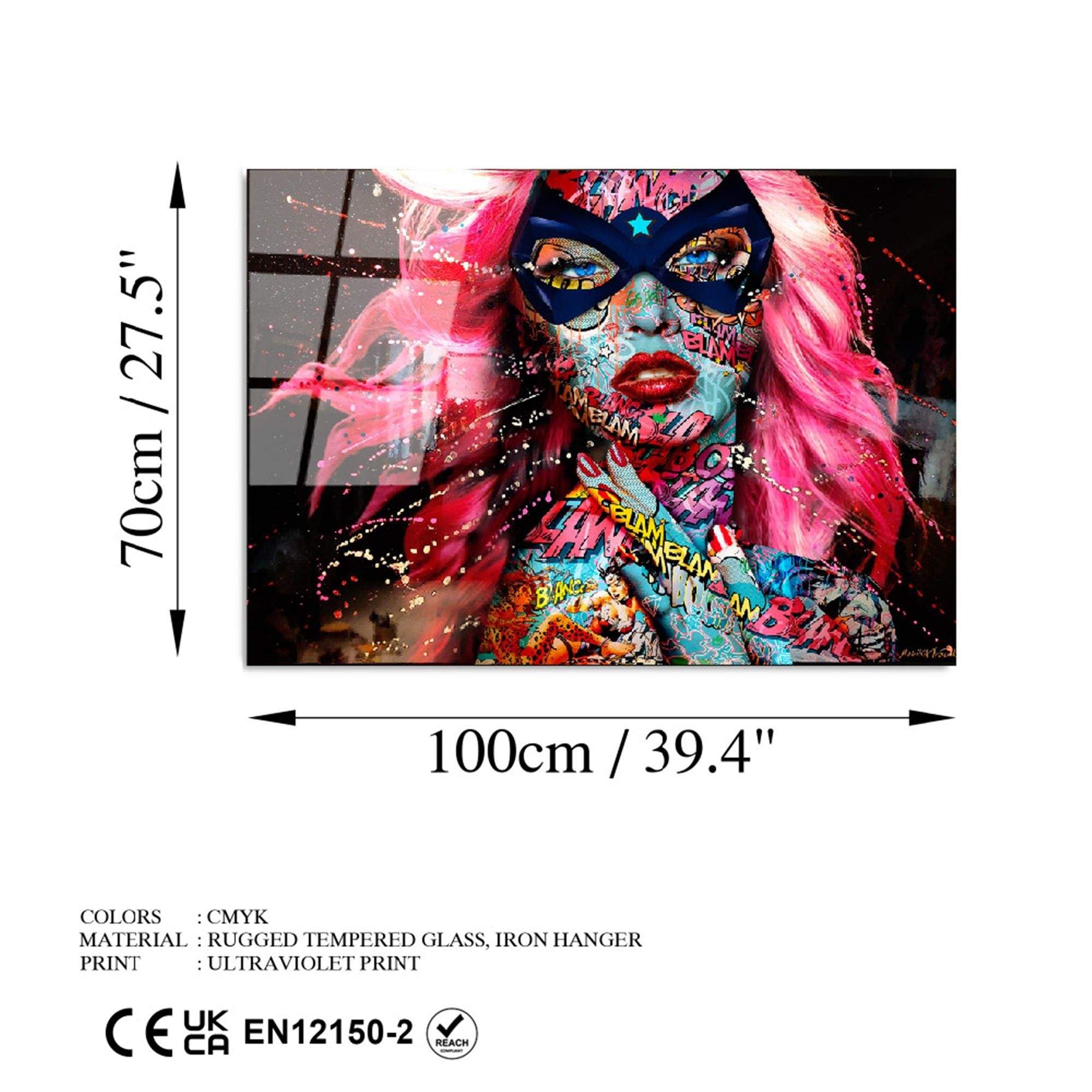 UV-724 Baskılı Cam Dikdörtgen Duvar Tablosu | ByLamp