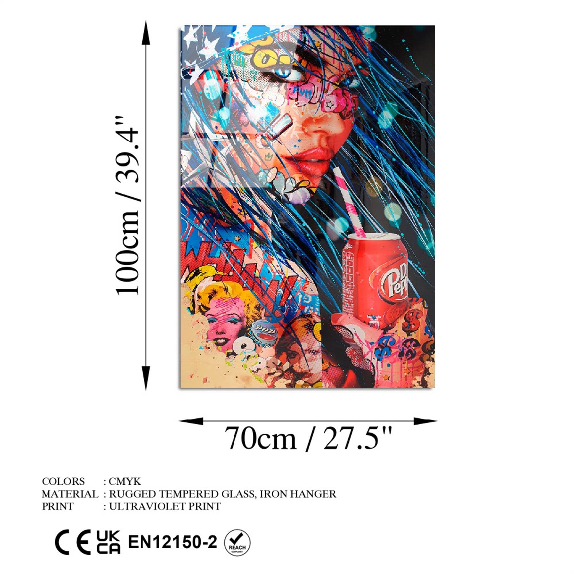 UV-725 Baskılı Cam Dikdörtgen Duvar Tablosu | ByLamp