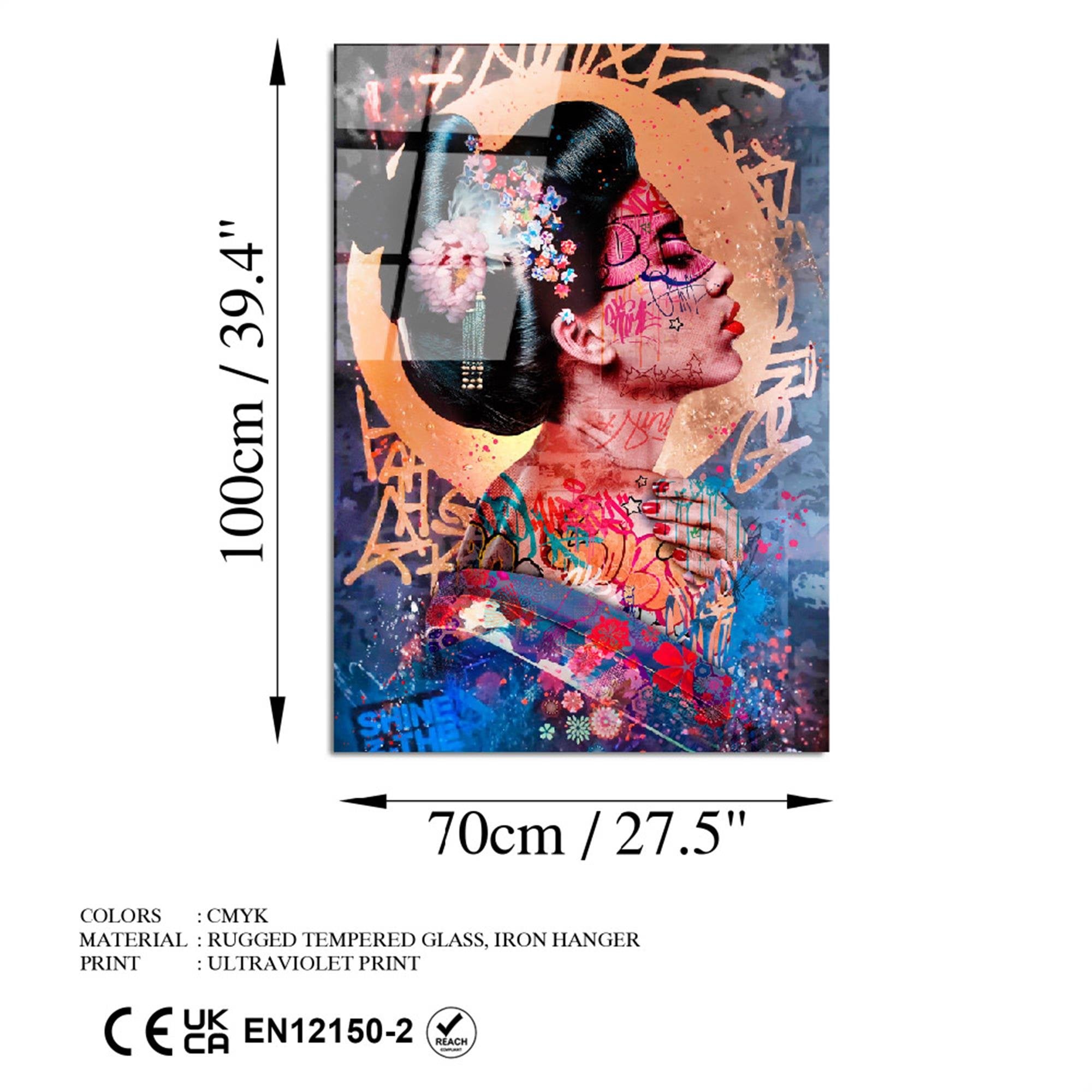 UV-727 Baskılı Cam Dikdörtgen Duvar Tablosu | ByLamp