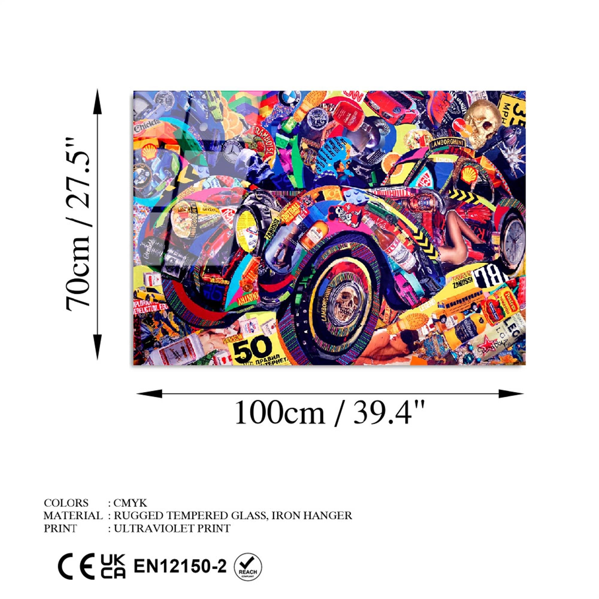 UV-729 Baskılı Cam Dikdörtgen Duvar Tablosu | ByLamp