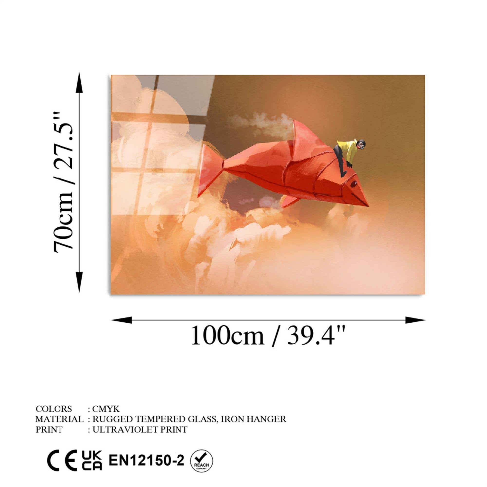 UV-738 Baskılı Cam Dikdörtgen Duvar Tablosu | ByLamp