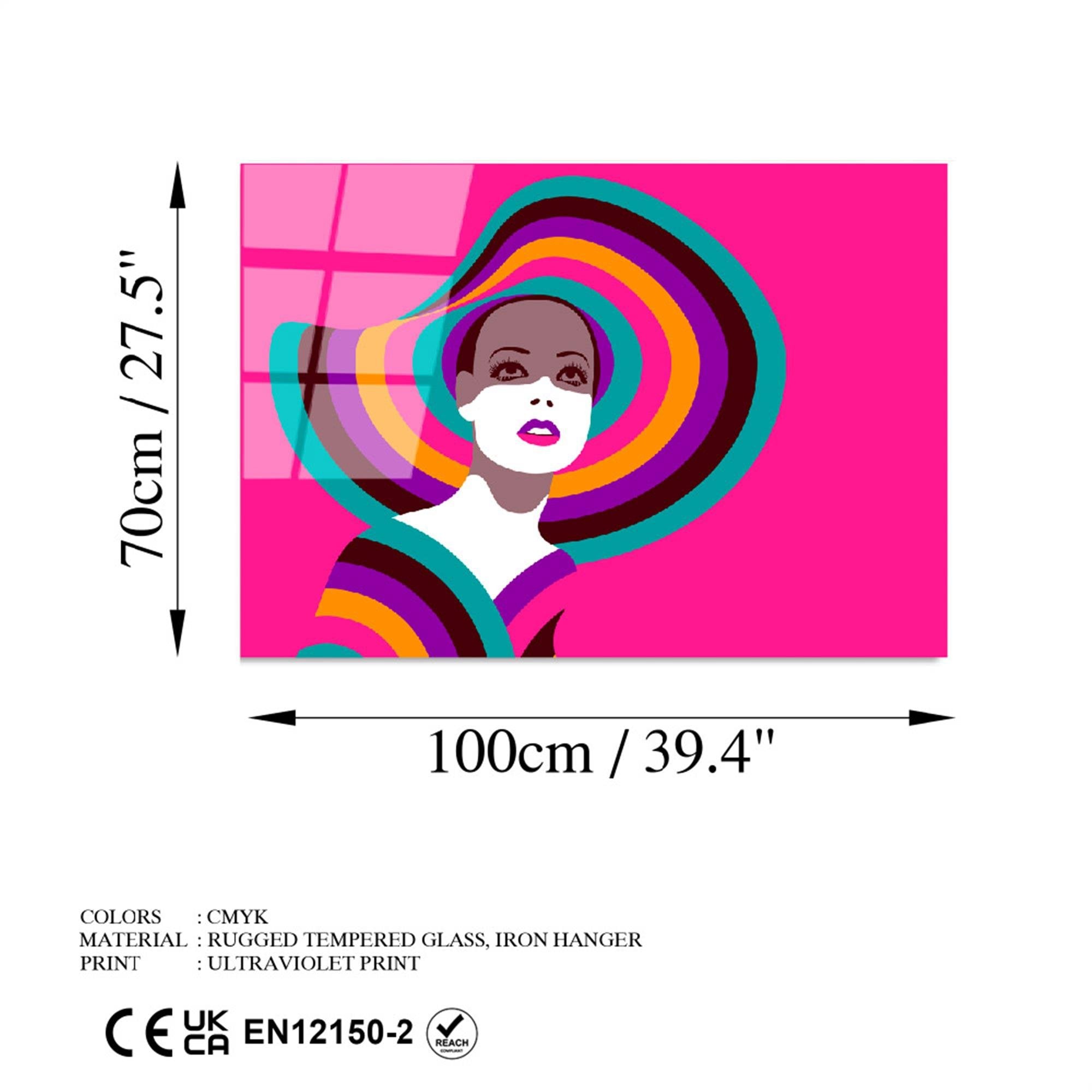UV-741 Baskılı Cam Dikdörtgen Duvar Tablosu | ByLamp