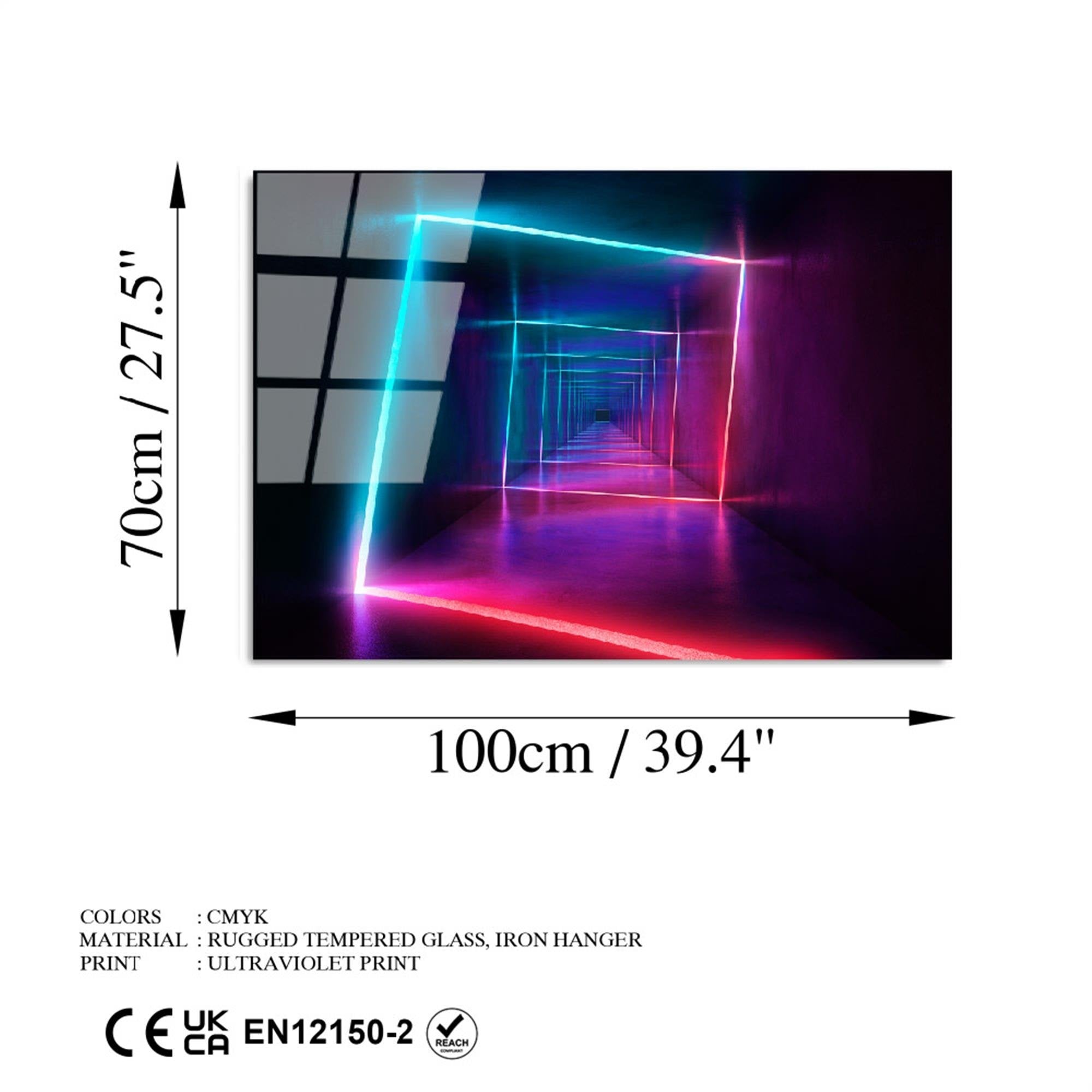 UV-749 Baskılı Cam Dikdörtgen Duvar Tablosu | ByLamp