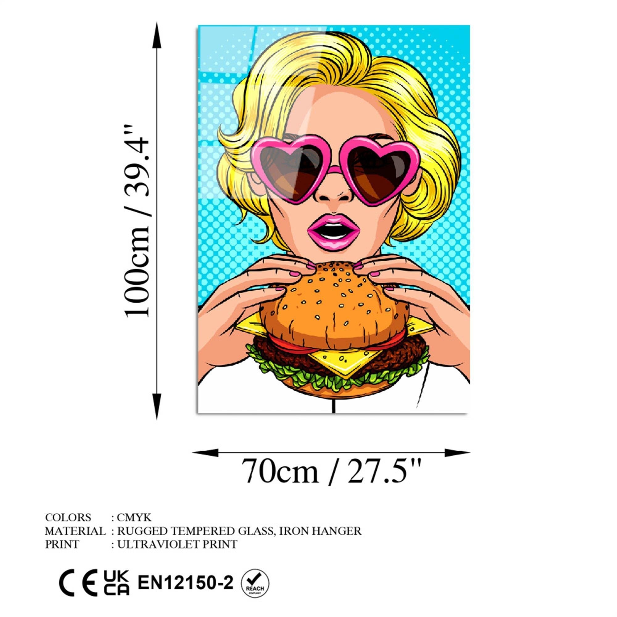 UV-750 Baskılı Cam Dikdörtgen Duvar Tablosu | ByLamp