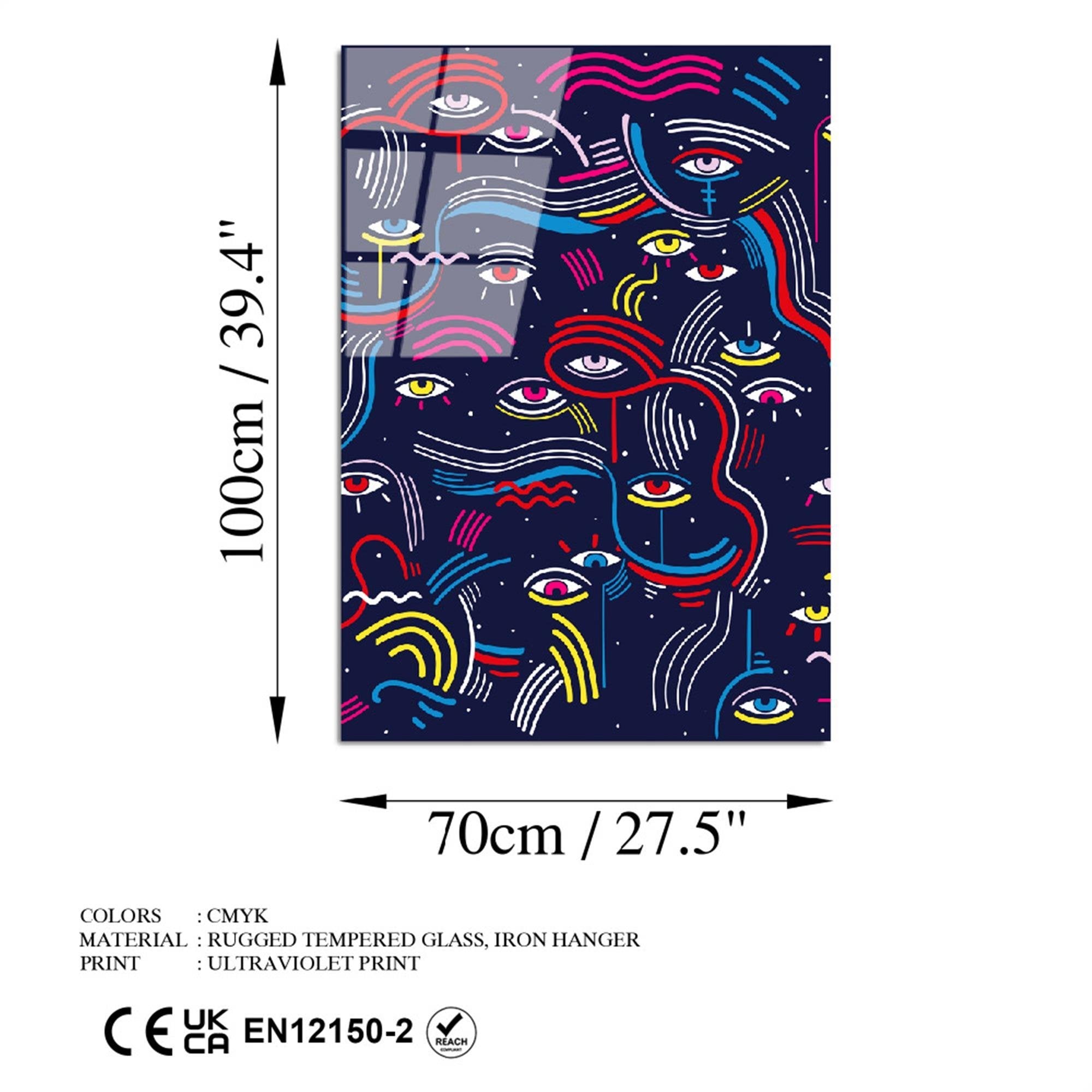 UV-770 Baskılı Cam Dikdörtgen Duvar Tablosu | ByLamp