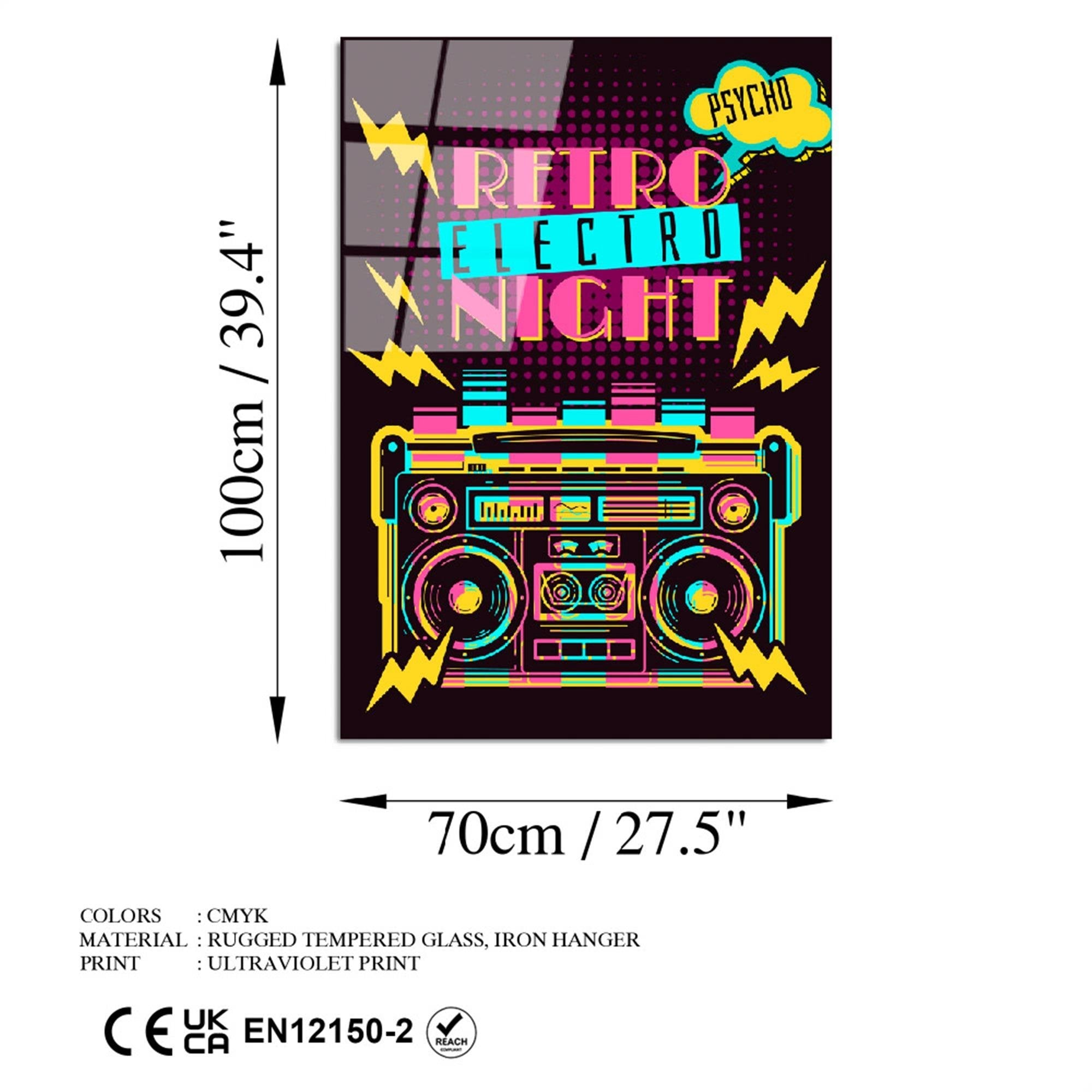 UV-772 Baskılı Cam Dikdörtgen Duvar Tablosu | ByLamp