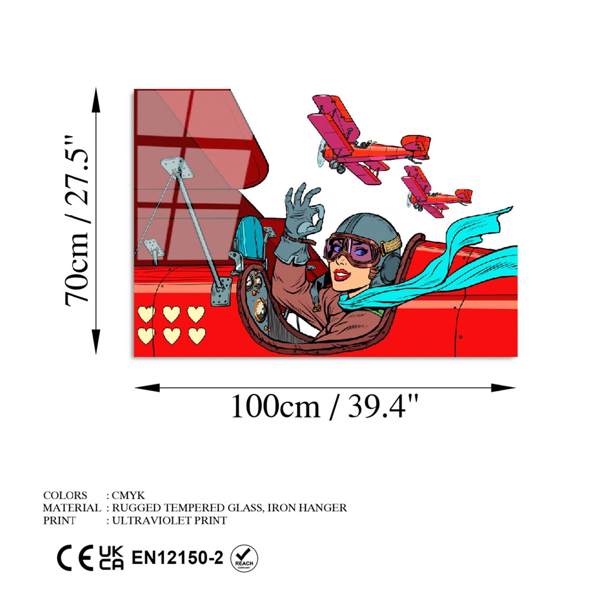 UV-773 Baskılı Cam Dikdörtgen Duvar Tablosu | ByLamp