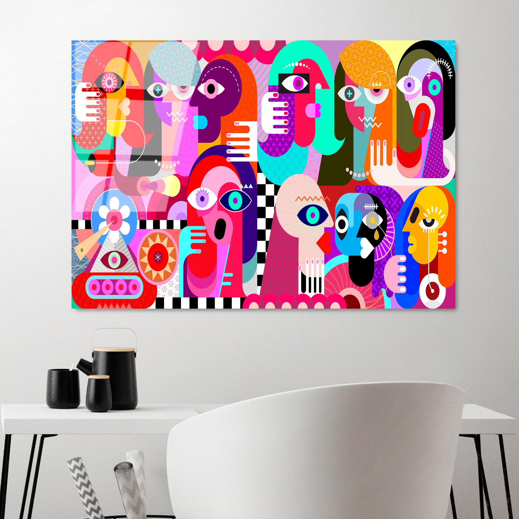 UV-776 Baskılı Cam Dikdörtgen Duvar Tablosu | ByLamp