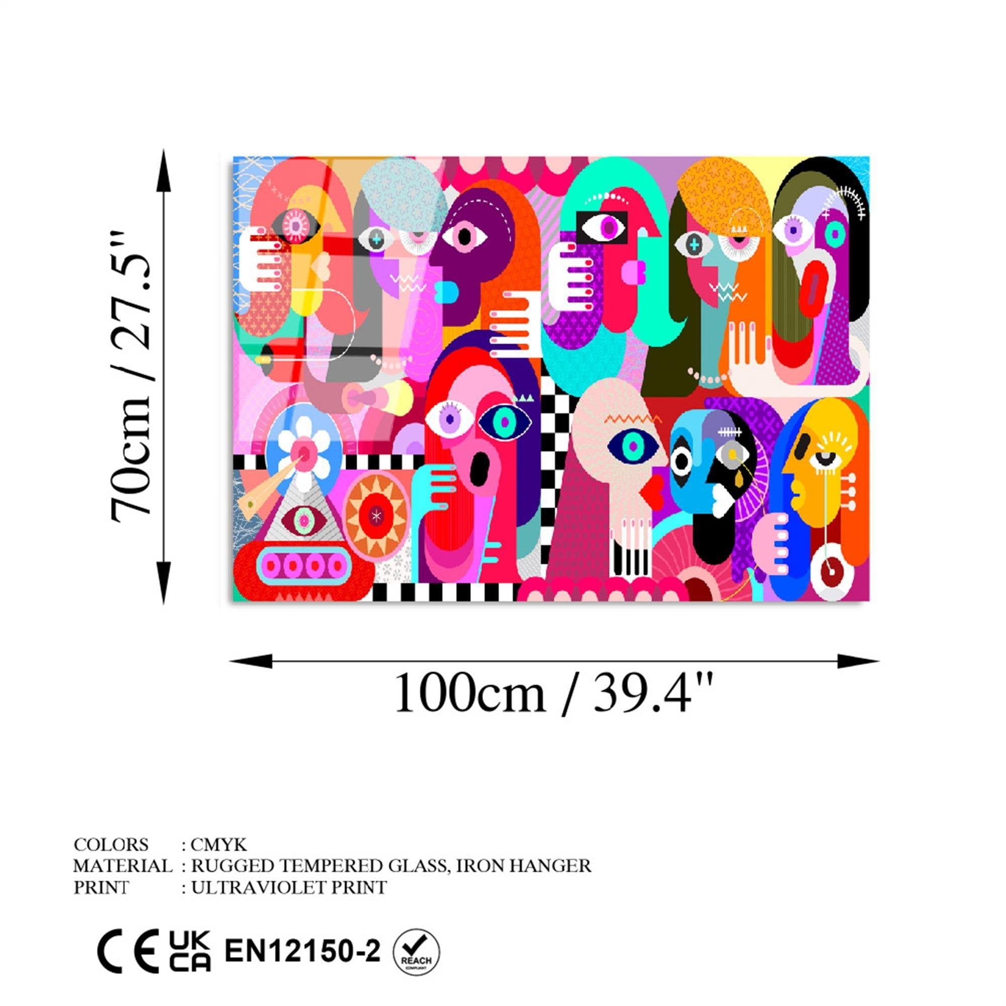 UV-776 Baskılı Cam Dikdörtgen Duvar Tablosu | ByLamp