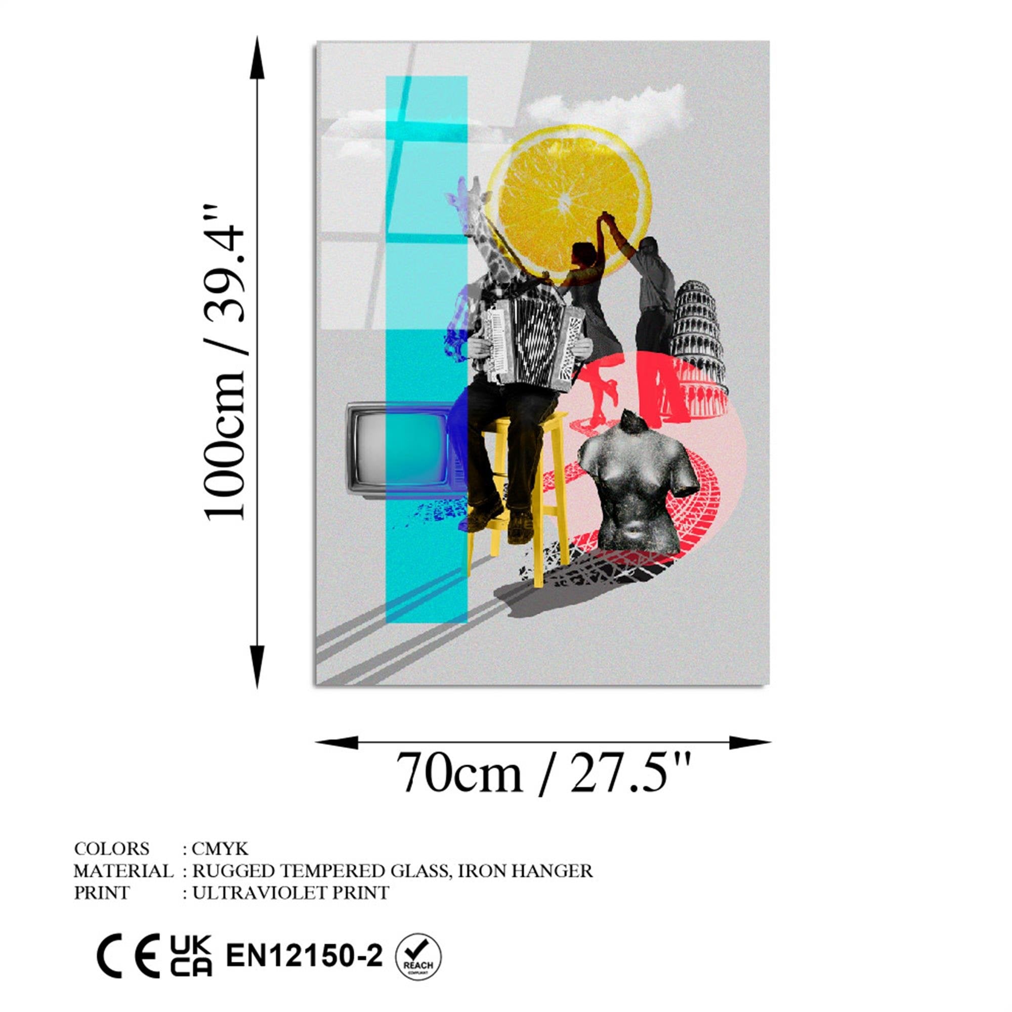 UV-779 Baskılı Cam Dikdörtgen Duvar Tablosu | ByLamp