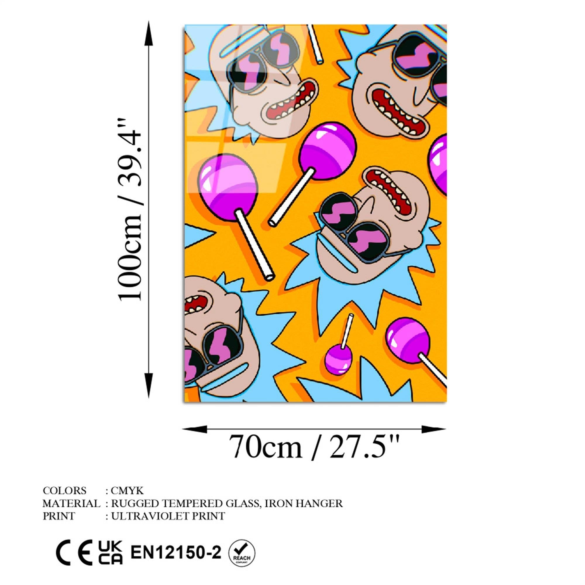 UV-800 Baskılı Cam Dikdörtgen Duvar Tablosu | ByLamp
