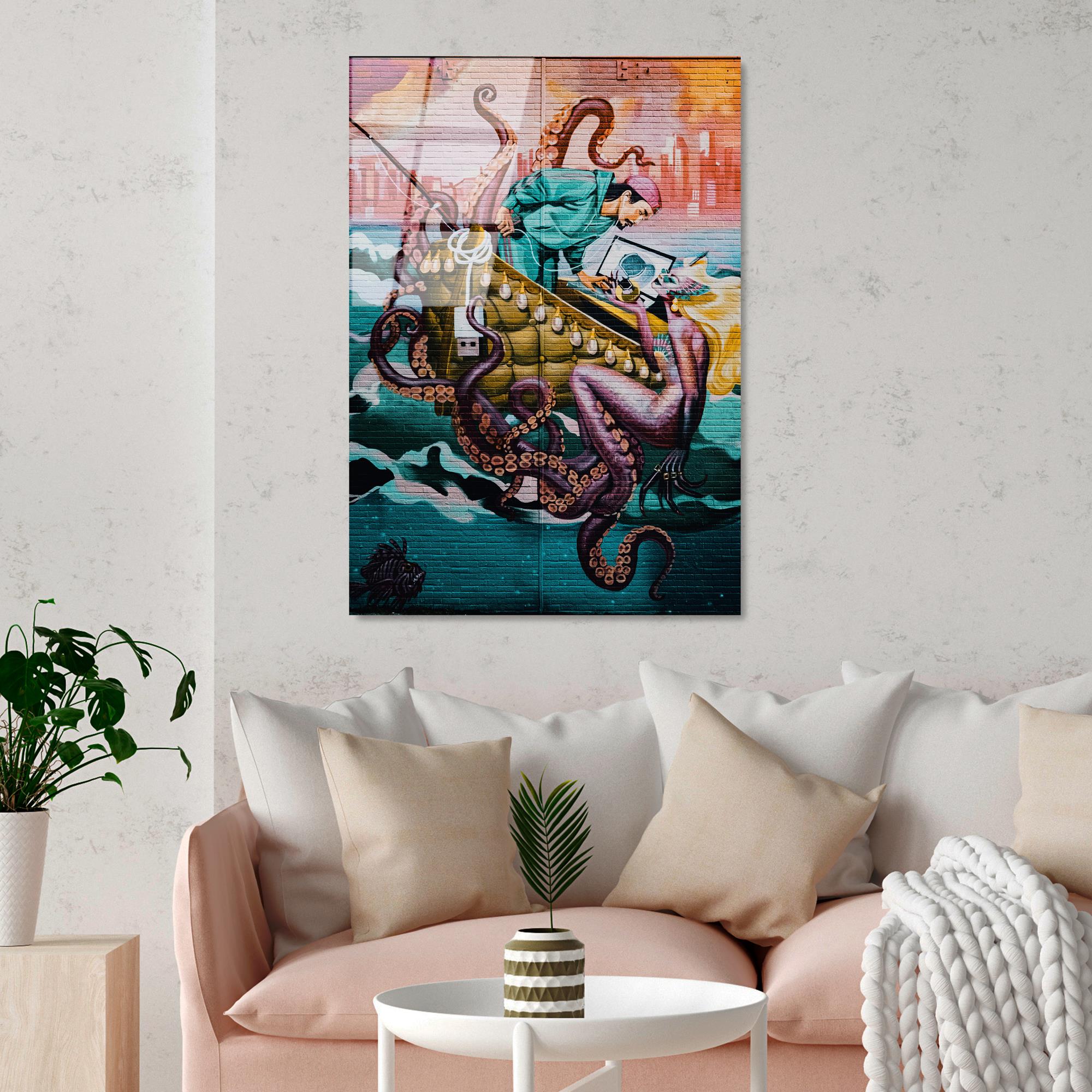 UV-804 Baskılı Cam Dikdörtgen Duvar Tablosu | ByLamp