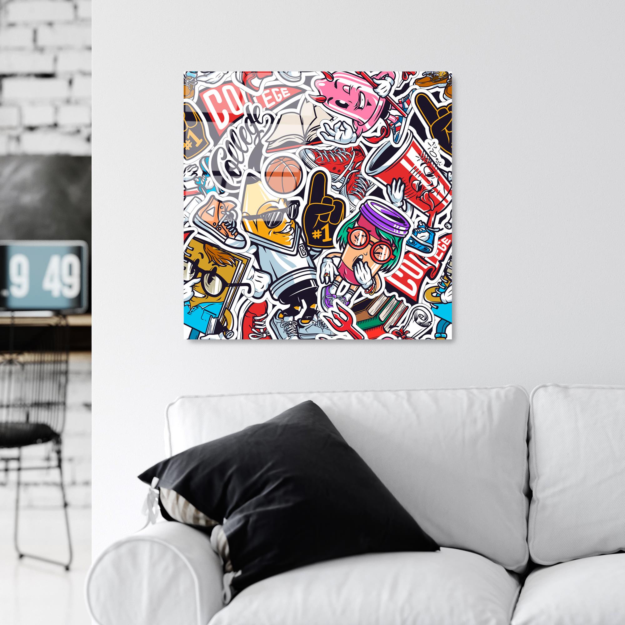 UV-816 Baskılı Cam Kare Duvar Tablosu | ByLamp