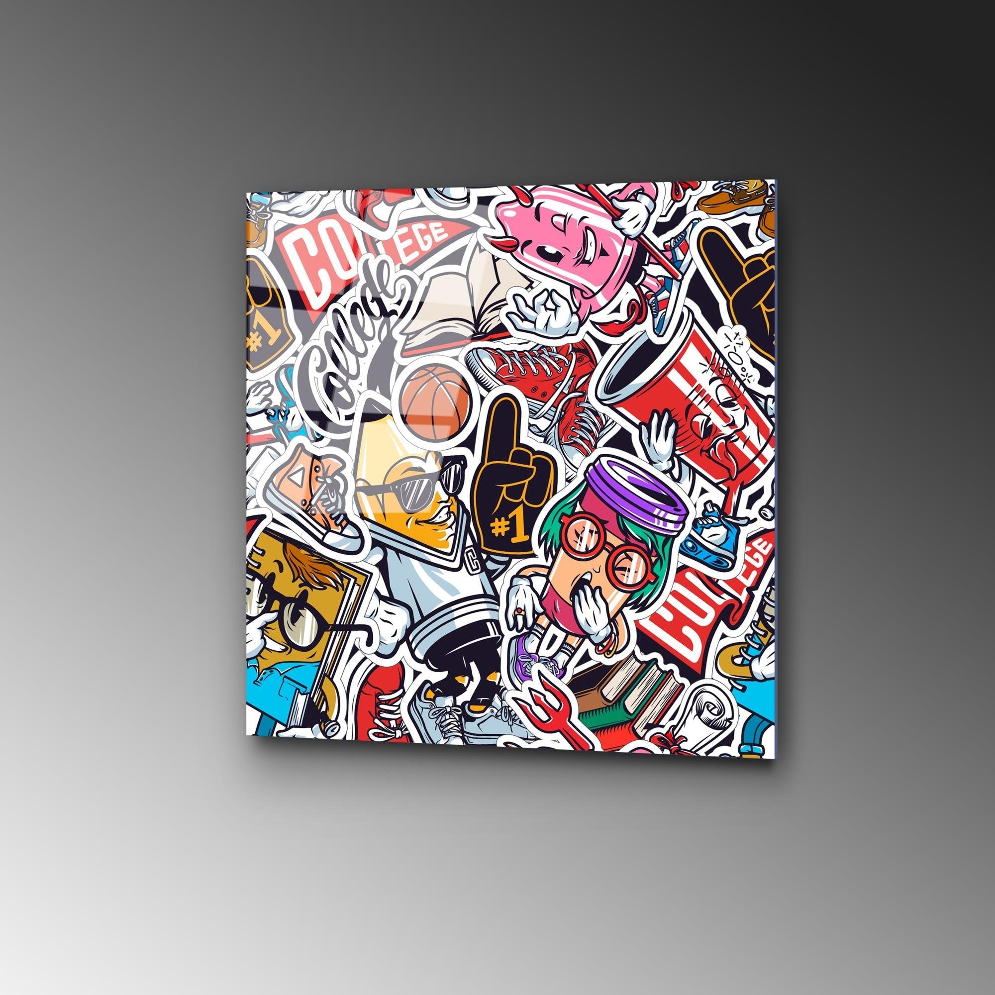 UV-816 Baskılı Cam Kare Duvar Tablosu | ByLamp