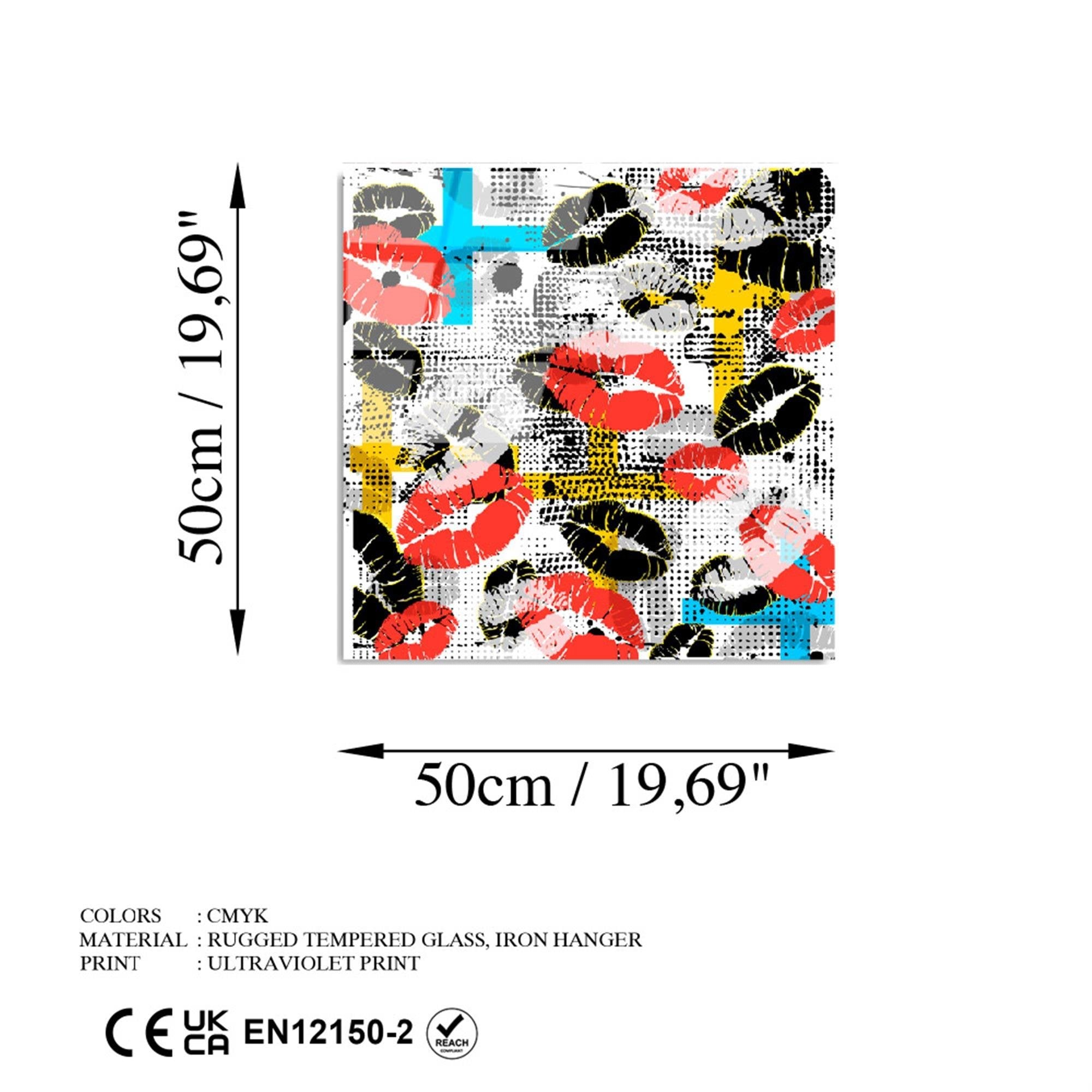 UV-818 Baskılı Cam Kare Duvar Tablosu | ByLamp