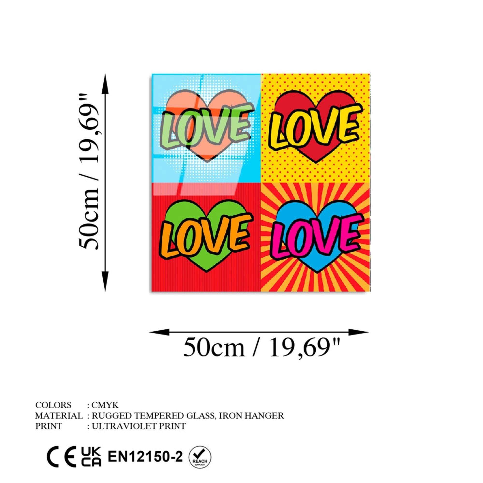 UV-819 Baskılı Cam Kare Duvar Tablosu | ByLamp