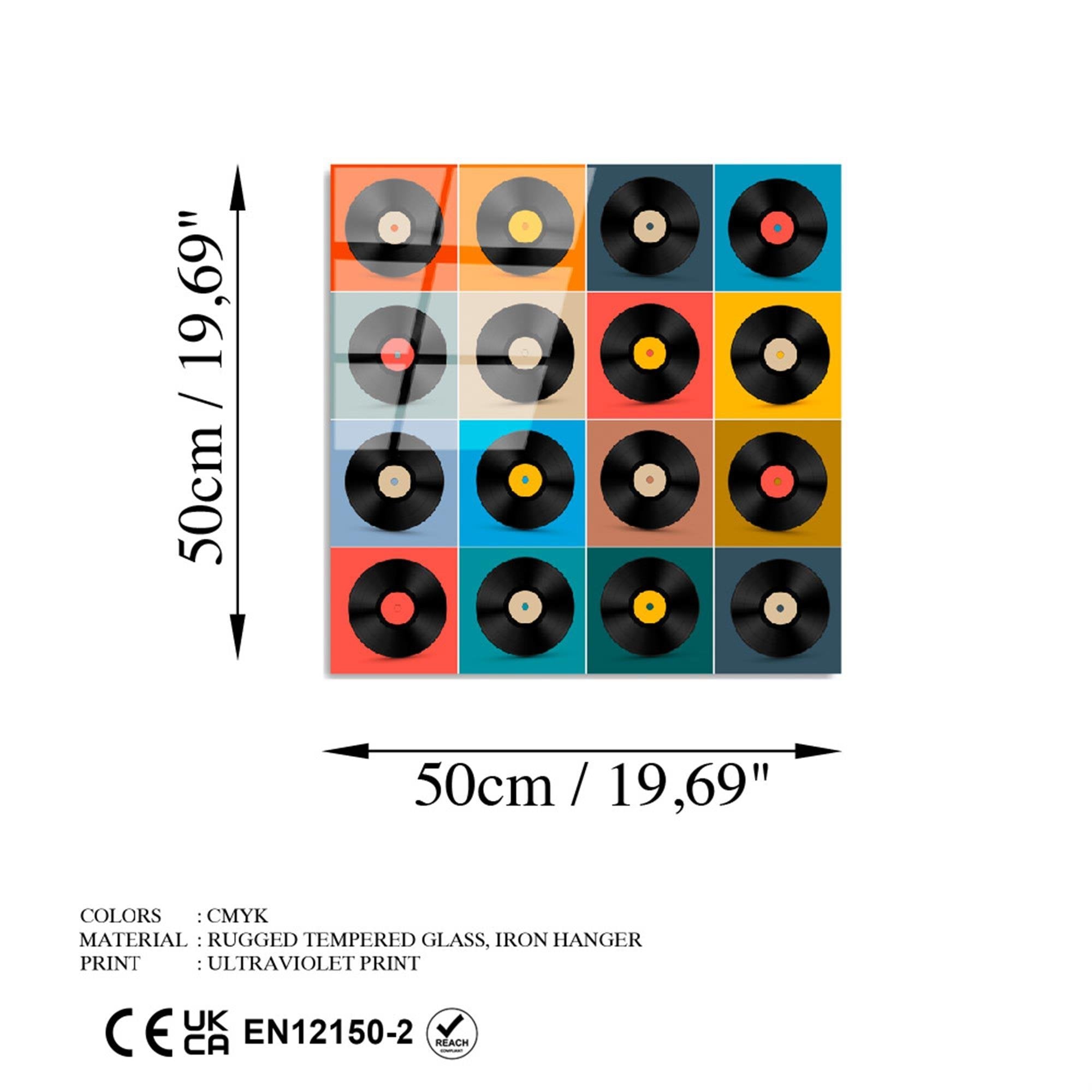 UV-822 Baskılı Cam Kare Duvar Tablosu | ByLamp