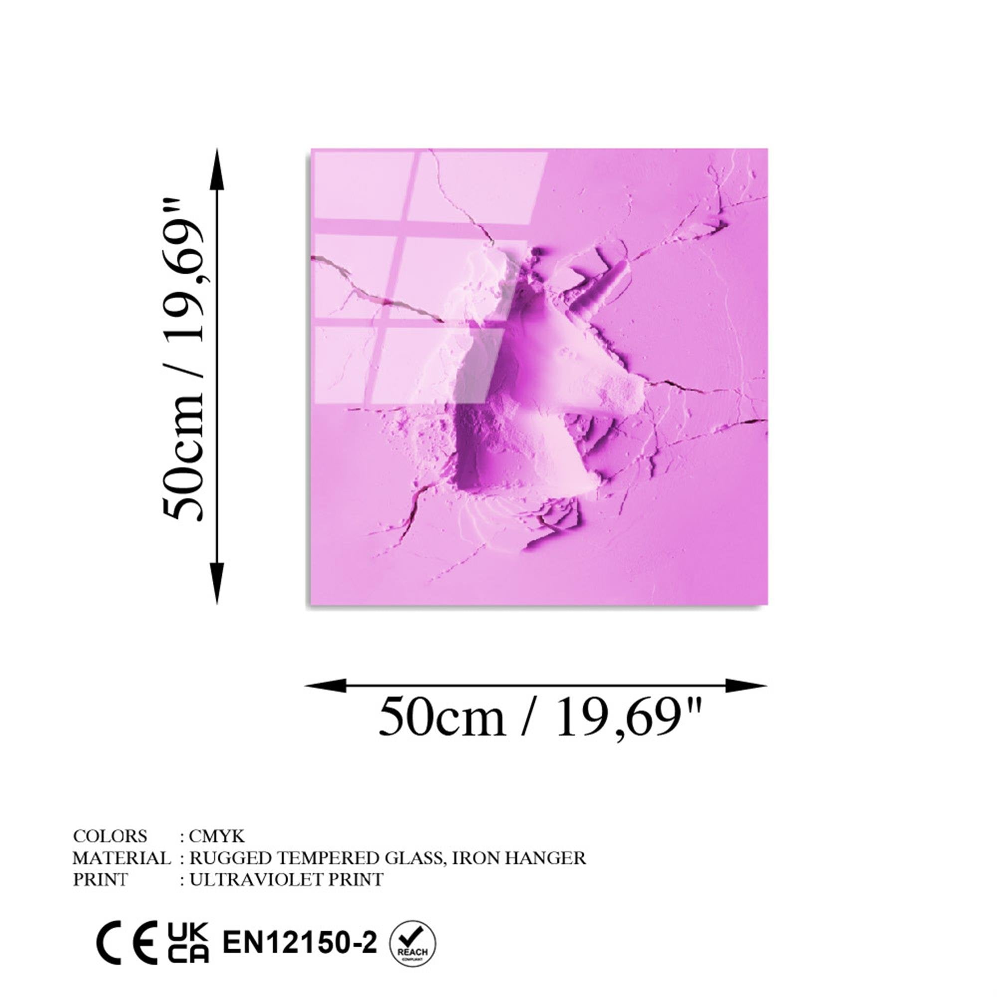 UV-827 Baskılı Cam Kare Duvar Tablosu | ByLamp