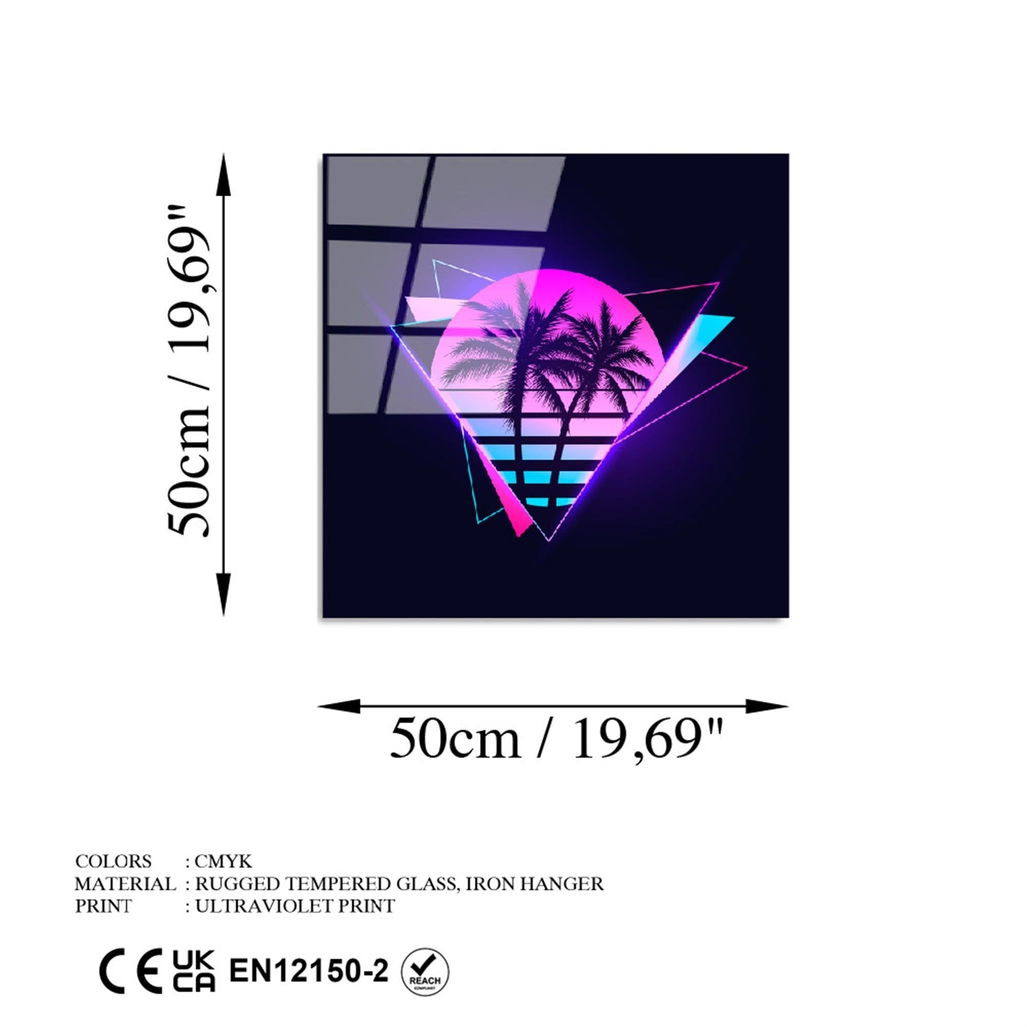 UV-832 Baskılı Cam Kare Duvar Tablosu | ByLamp