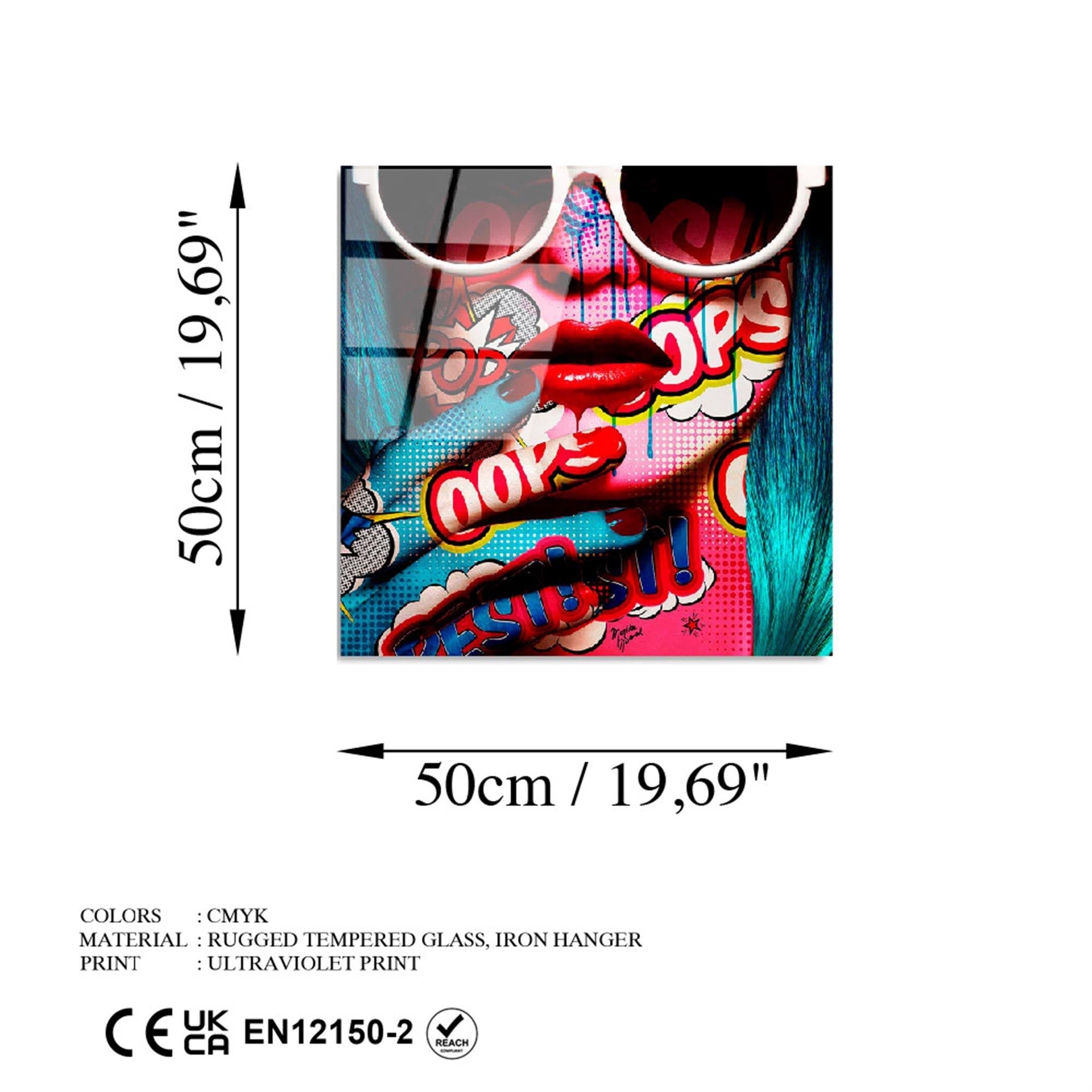 UV-836 Baskılı Cam Kare Duvar Tablosu | ByLamp