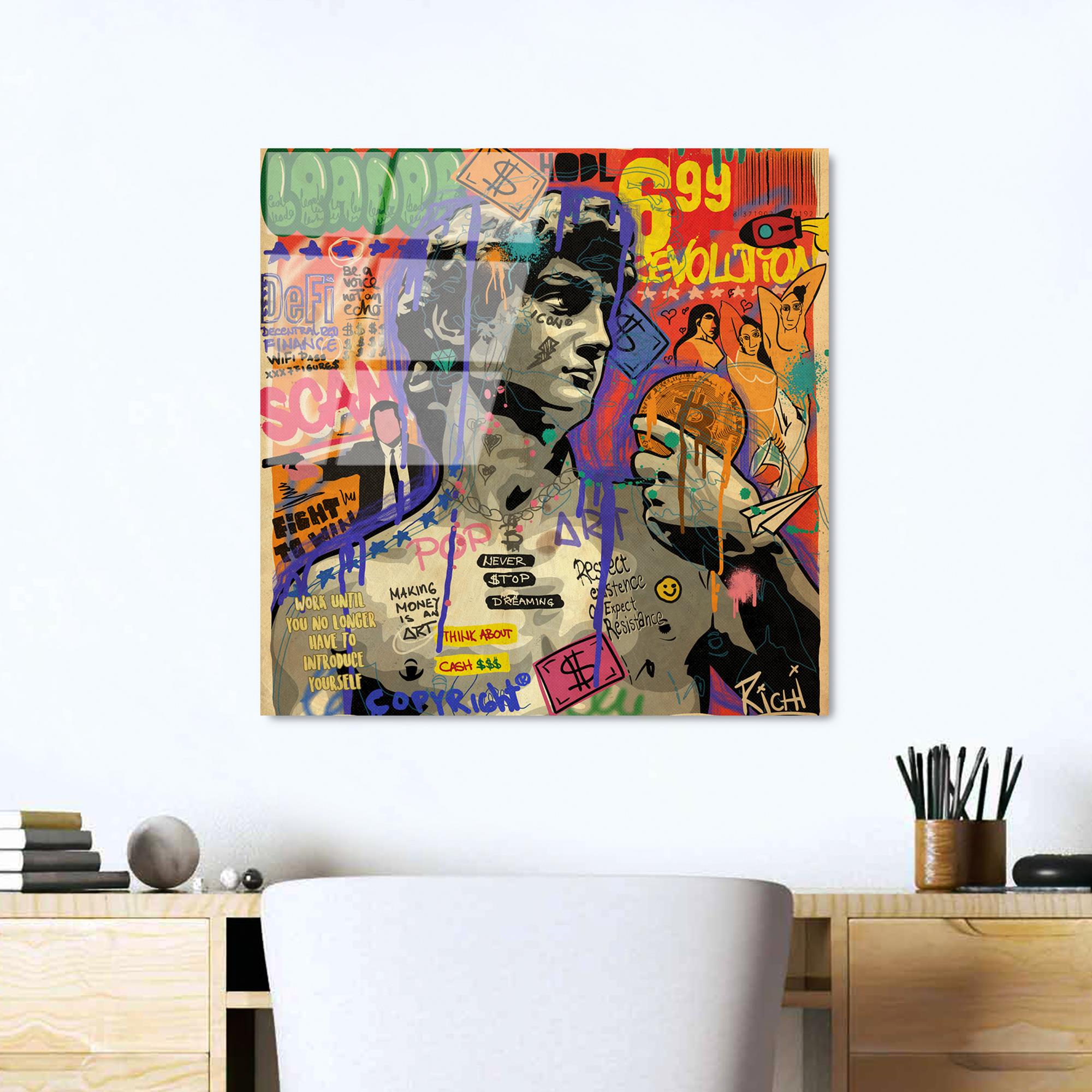 UV-839 Baskılı Cam Kare Duvar Tablosu | ByLamp