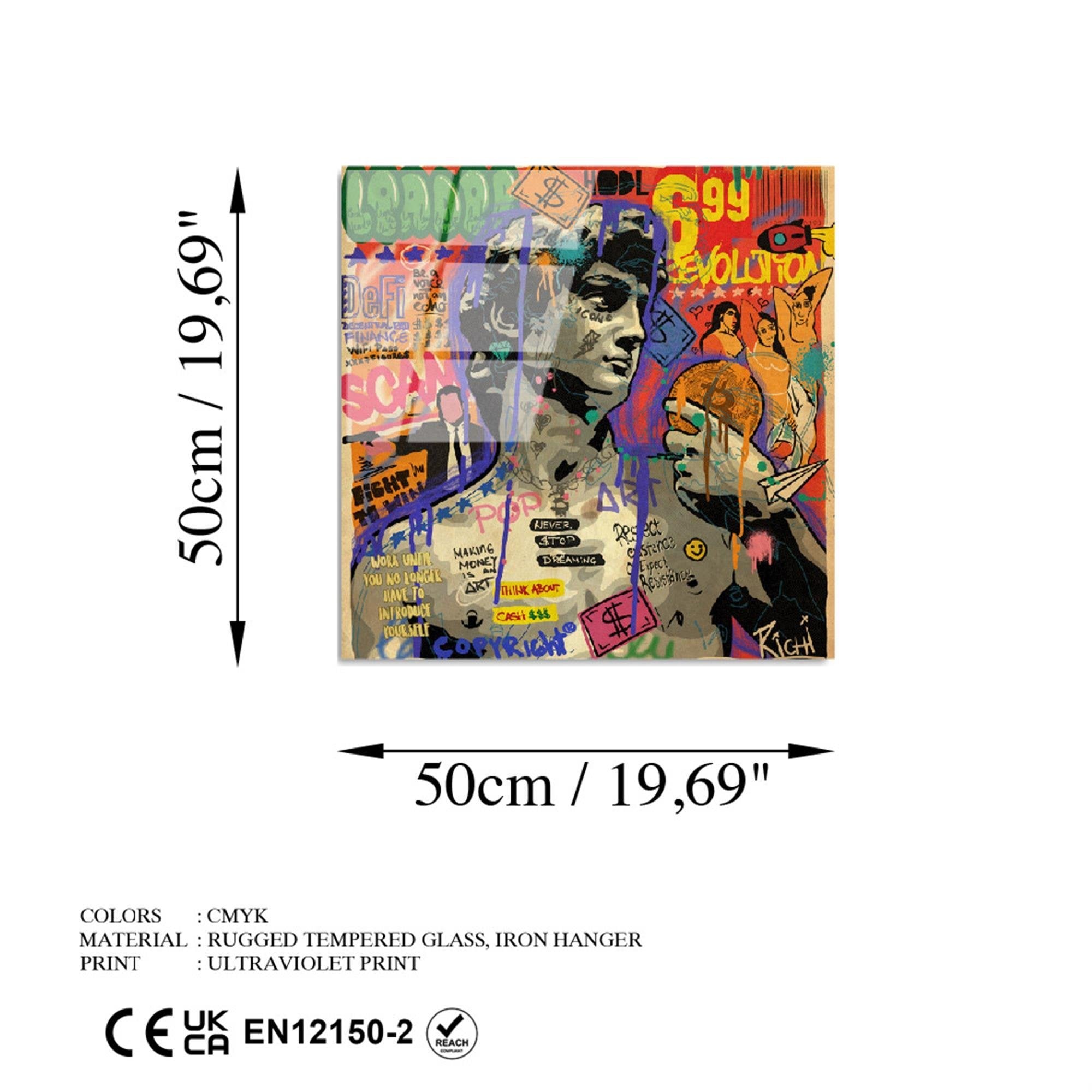 UV-839 Baskılı Cam Kare Duvar Tablosu | ByLamp