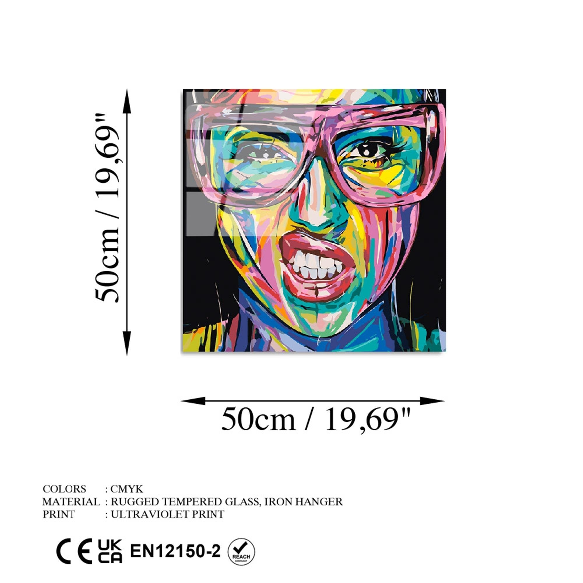 UV-844 Baskılı Cam Kare Duvar Tablosu | ByLamp