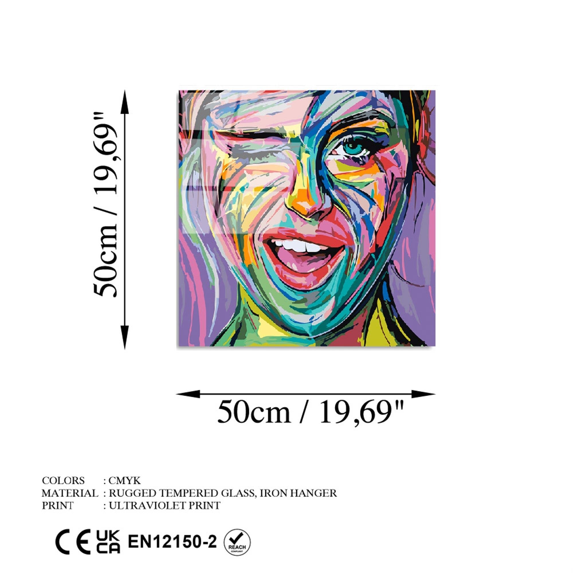 UV-845 Baskılı Cam Kare Duvar Tablosu | ByLamp