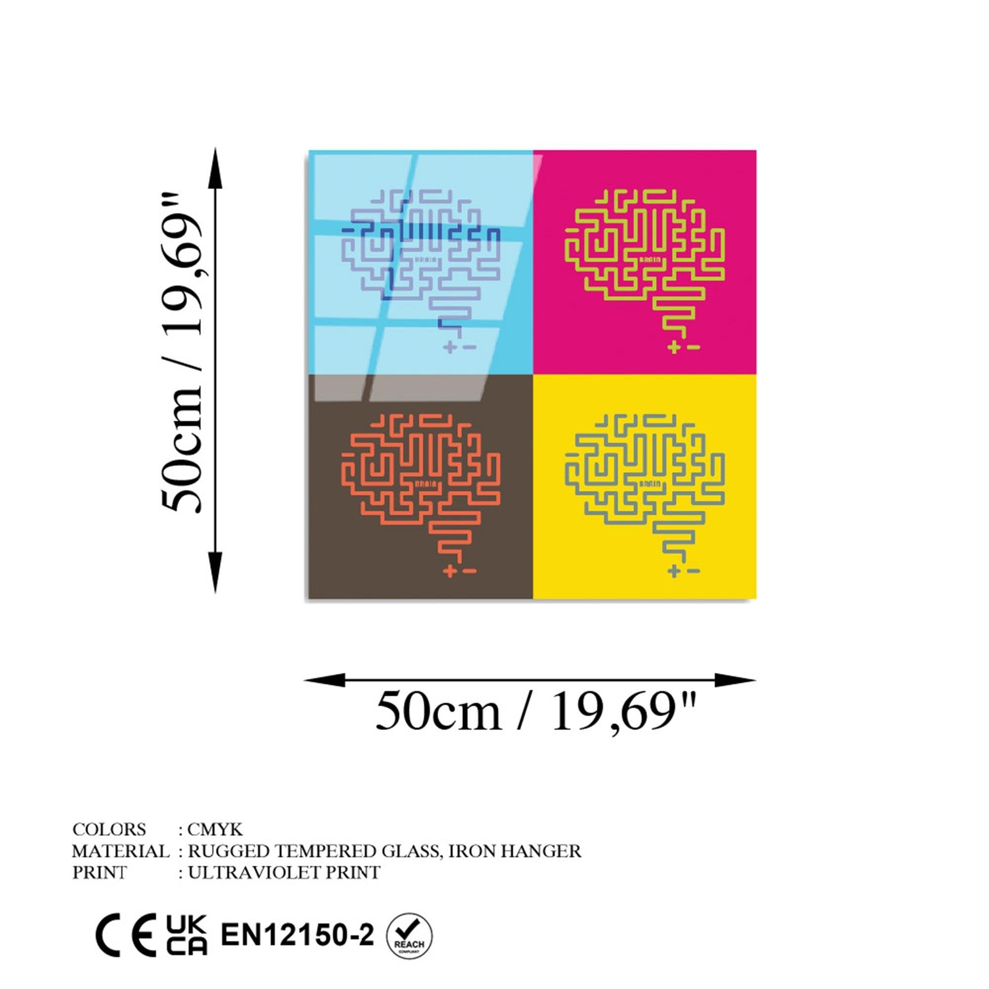 UV-847 Baskılı Cam Kare Duvar Tablosu | ByLamp