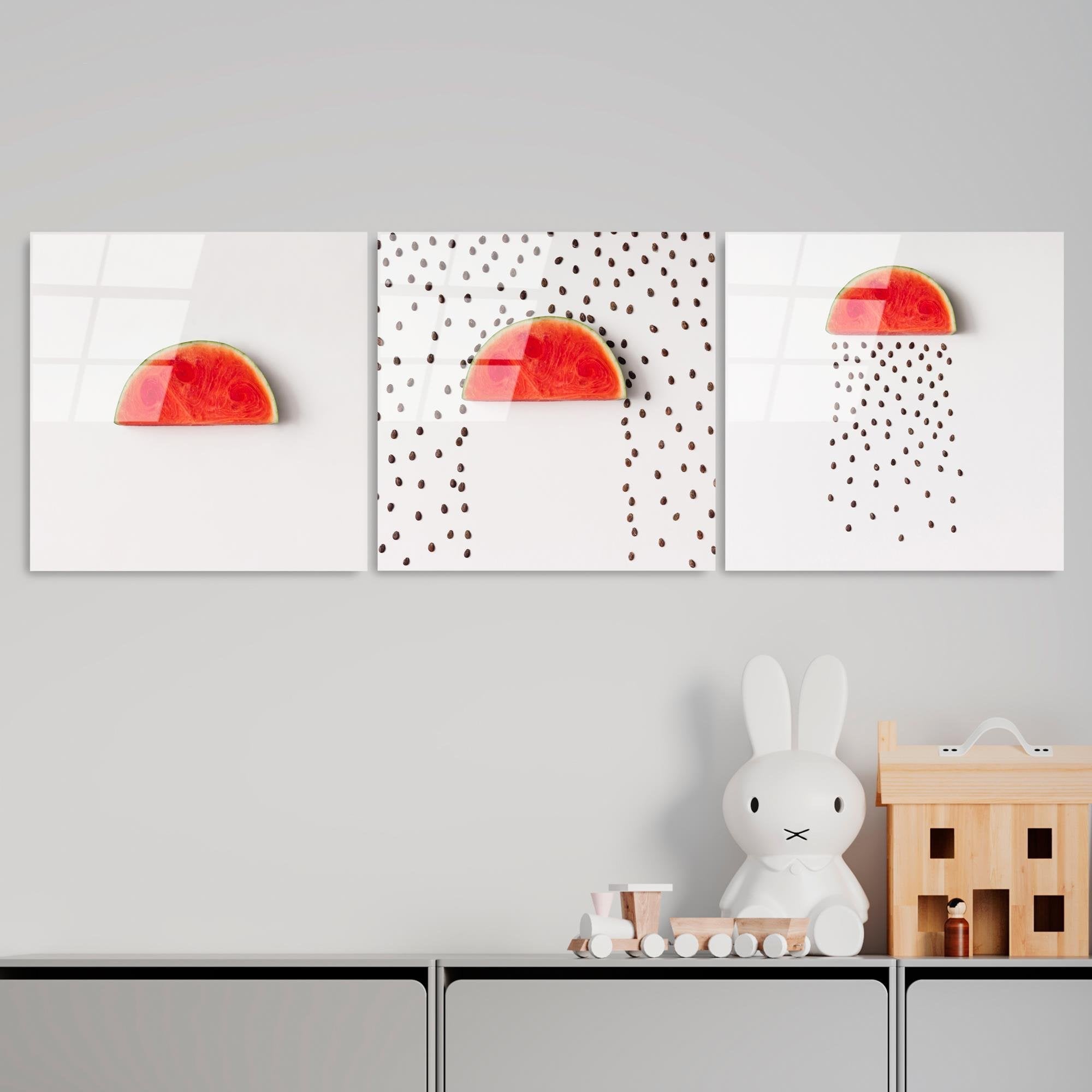 UV-853 Baskılı Cam 3'lü Set Duvar Tablosu | ByLamp