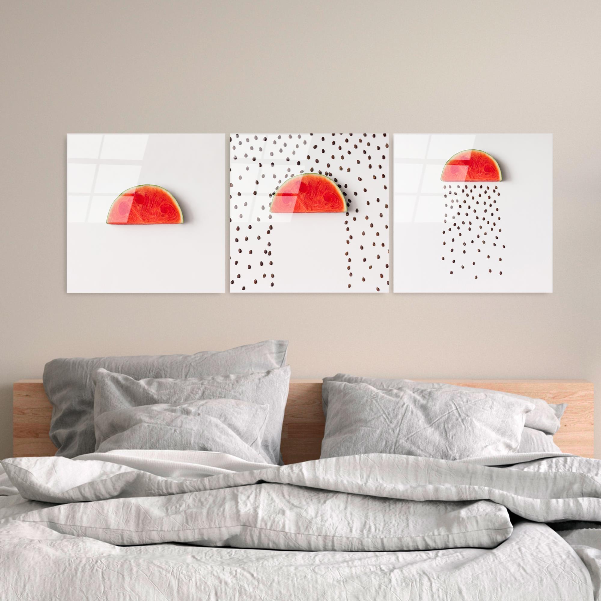 UV-853 Baskılı Cam 3'lü Set Duvar Tablosu | ByLamp