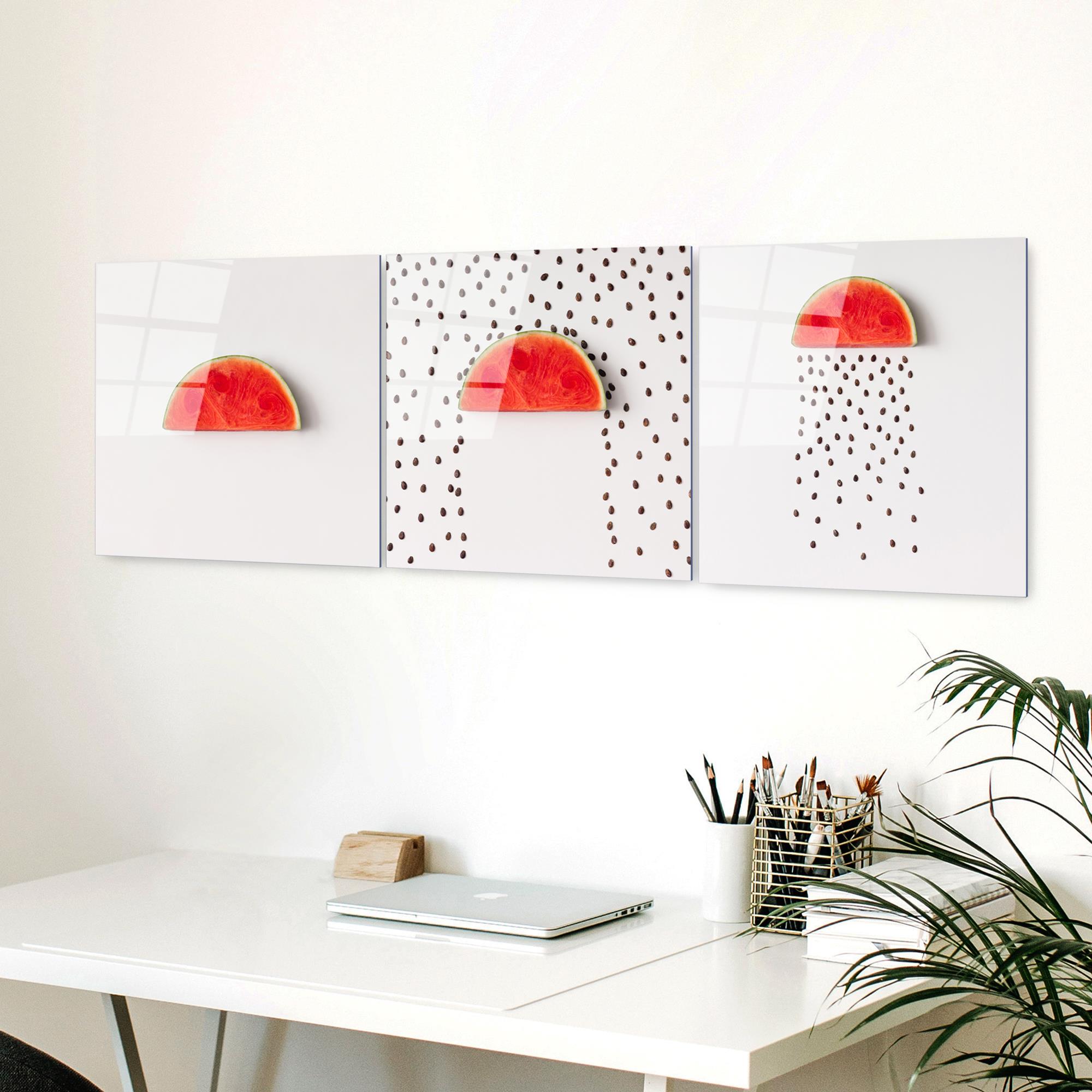 UV-853 Baskılı Cam 3'lü Set Duvar Tablosu | ByLamp