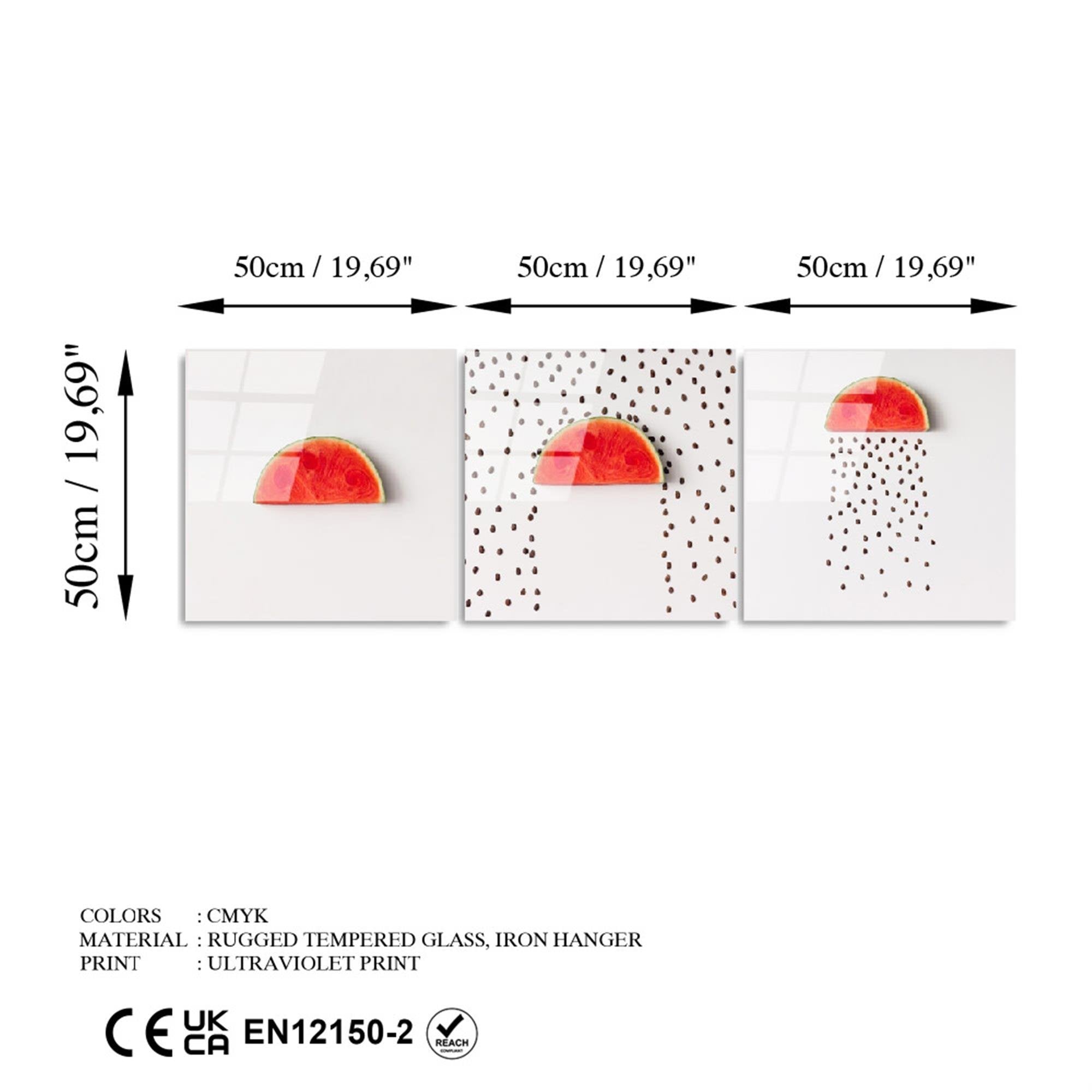 UV-853 Baskılı Cam 3'lü Set Duvar Tablosu | ByLamp