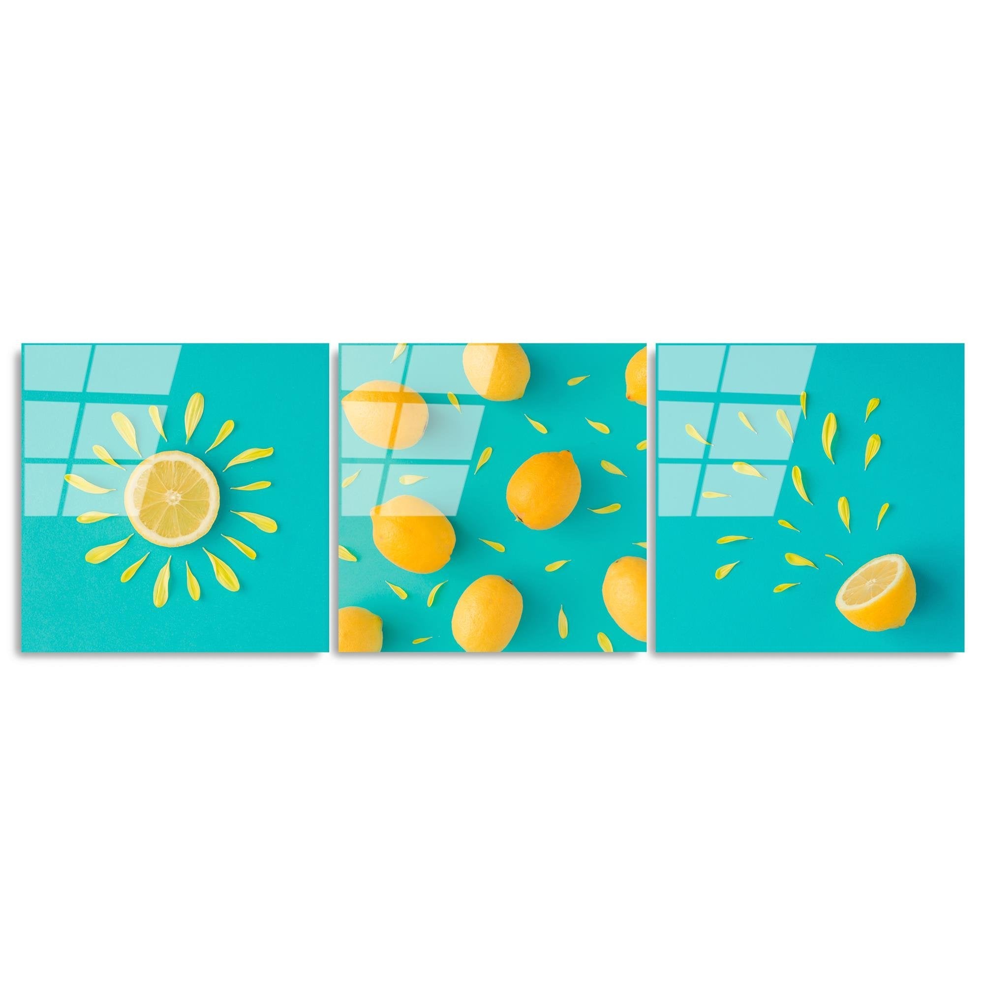 UV-854 Baskılı Cam 3'lü Set Duvar Tablosu | ByLamp