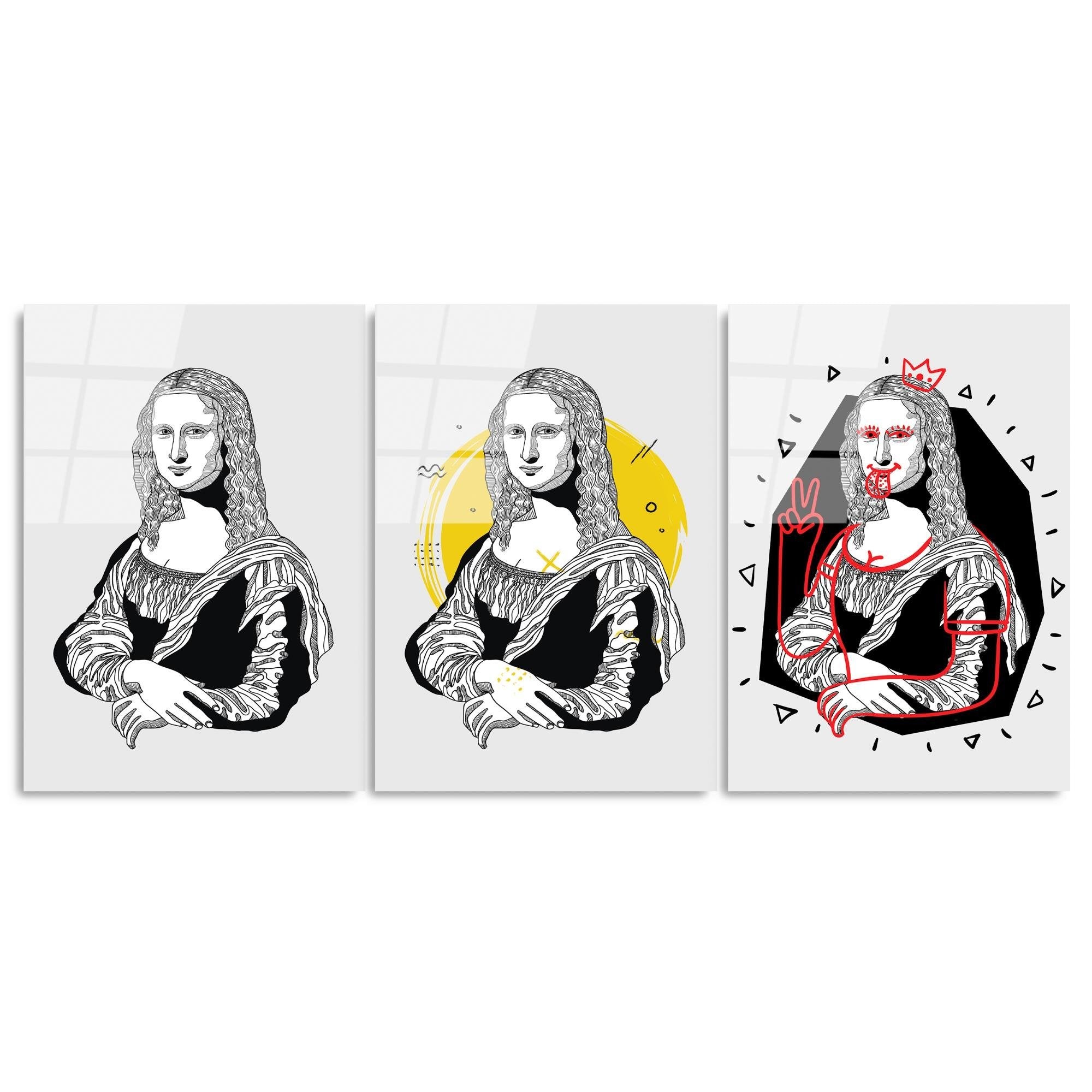 UV-877 Baskılı Cam 3'lü Set Duvar Tablosu | ByLamp