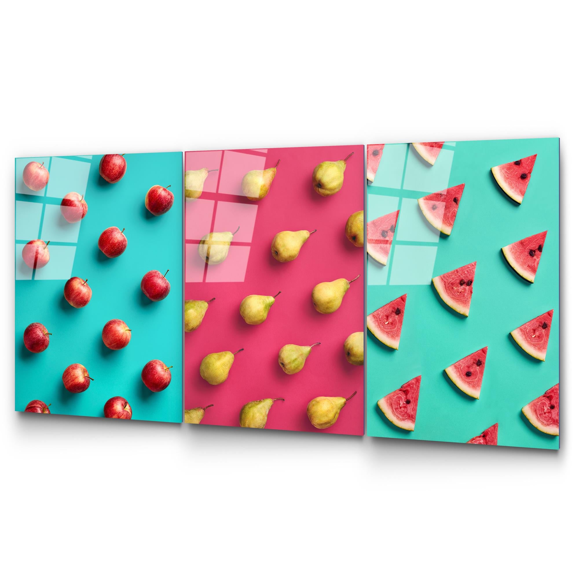 UV-879 Baskılı Cam 3'lü Set Duvar Tablosu | ByLamp