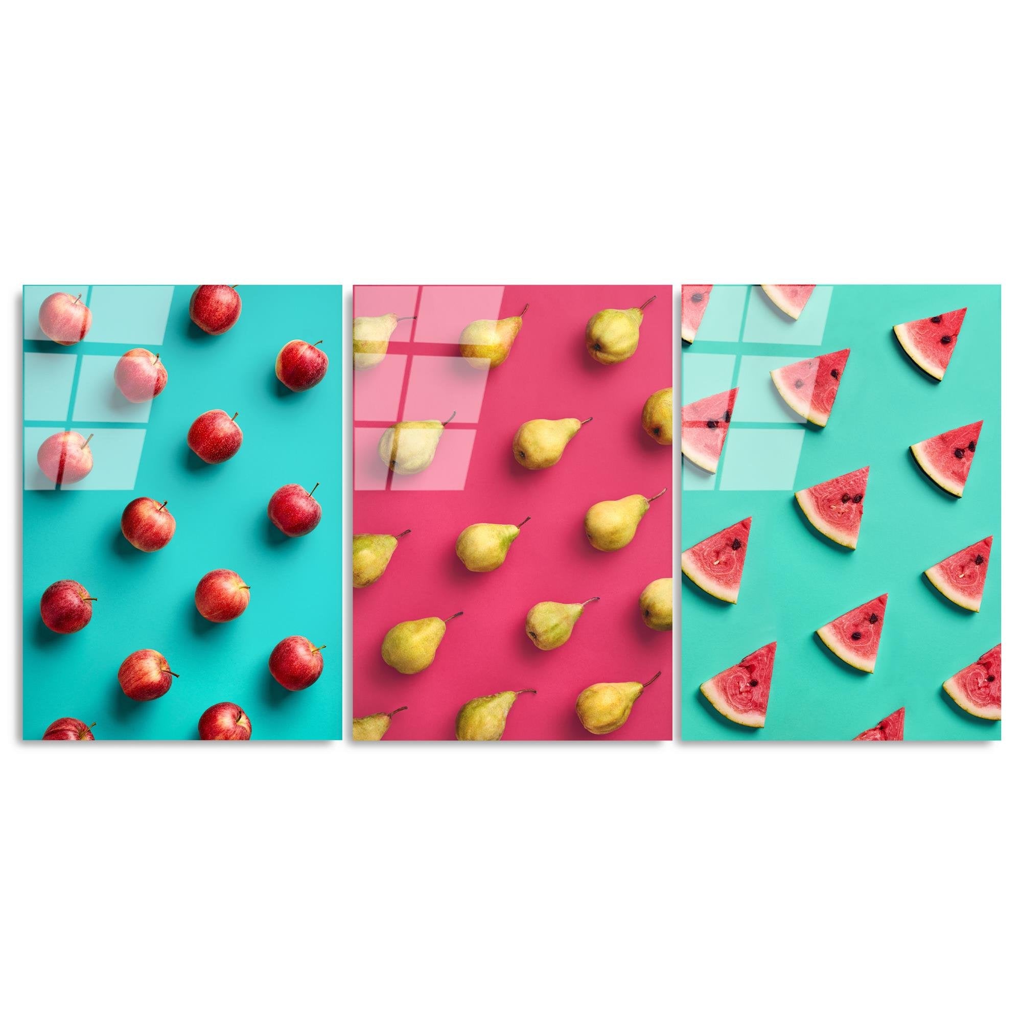 UV-879 Baskılı Cam 3'lü Set Duvar Tablosu | ByLamp