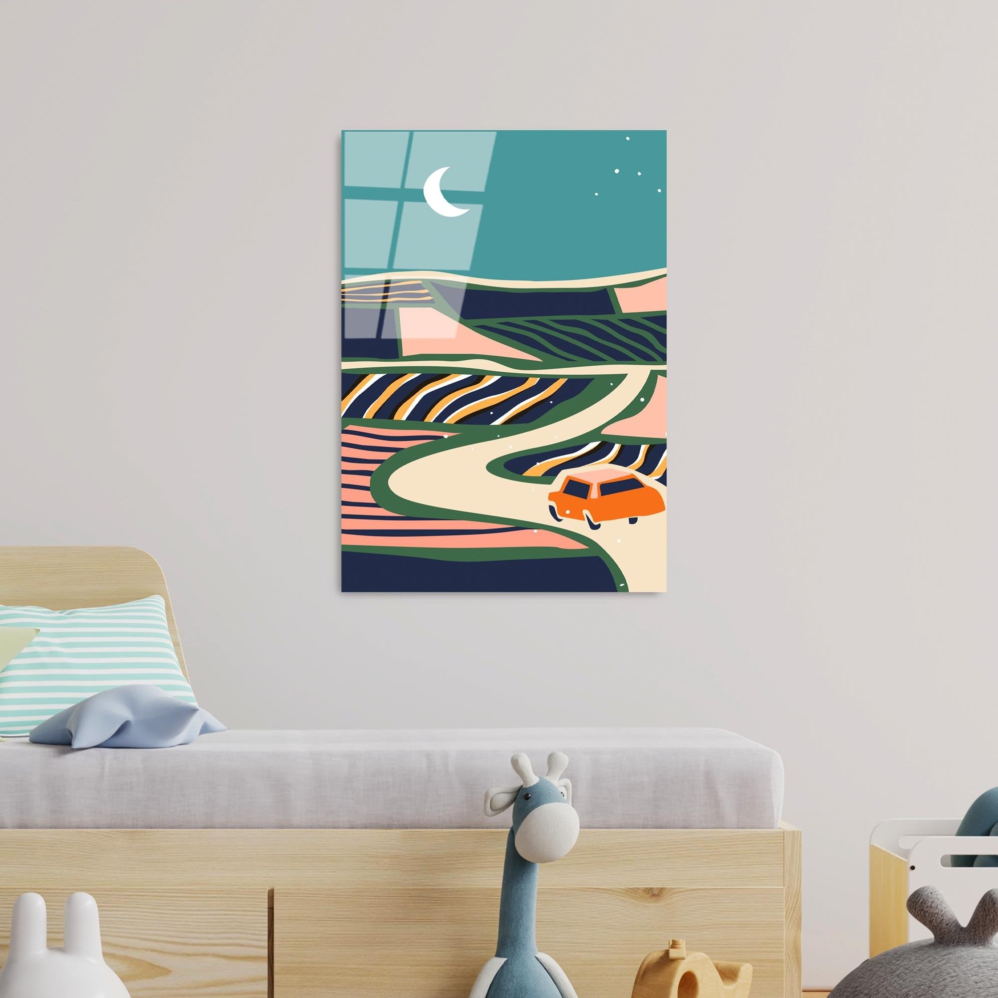 UV-909 Baskılı Cam Dikdörtgen Duvar Tablosu | ByLamp