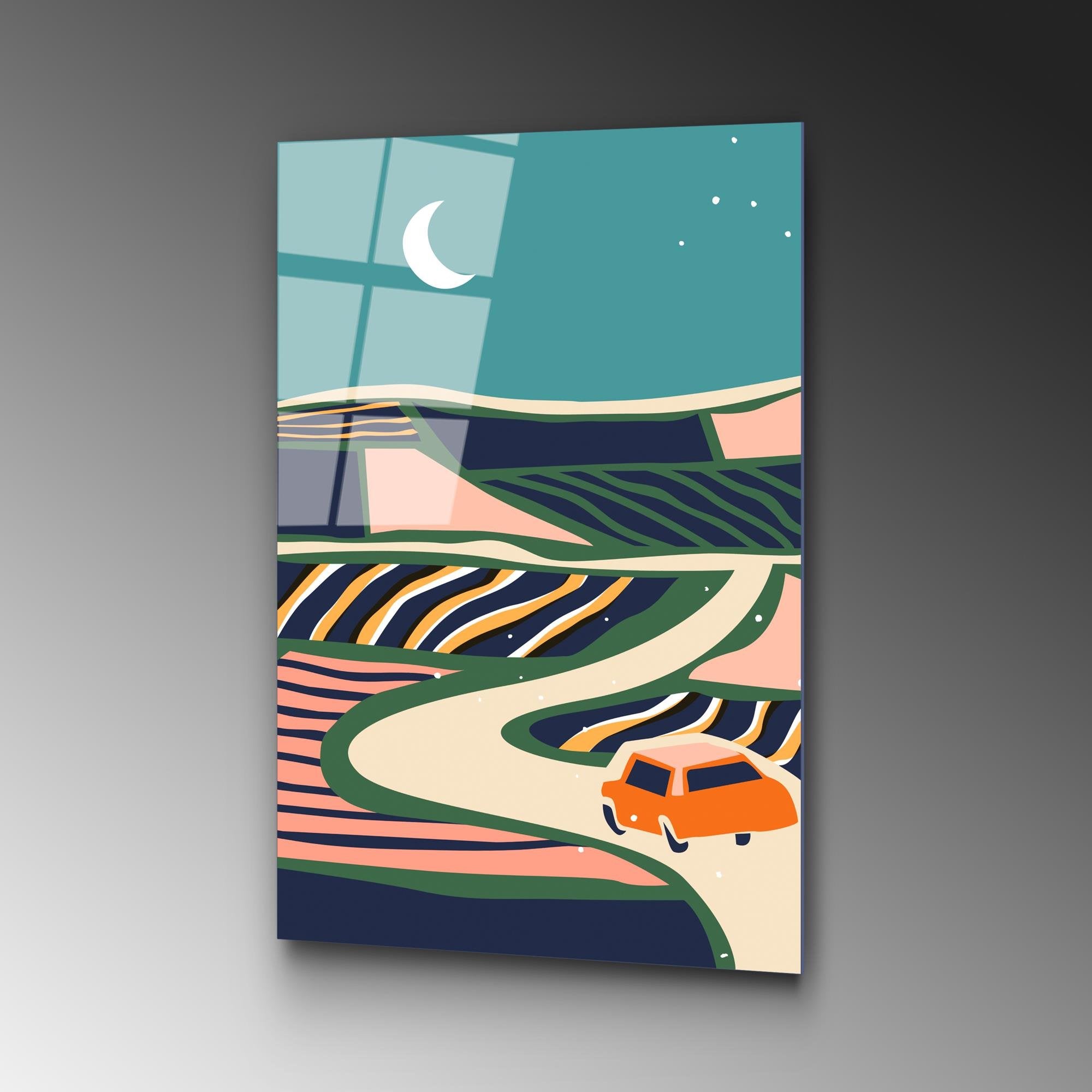 UV-909 Baskılı Cam Dikdörtgen Duvar Tablosu | ByLamp