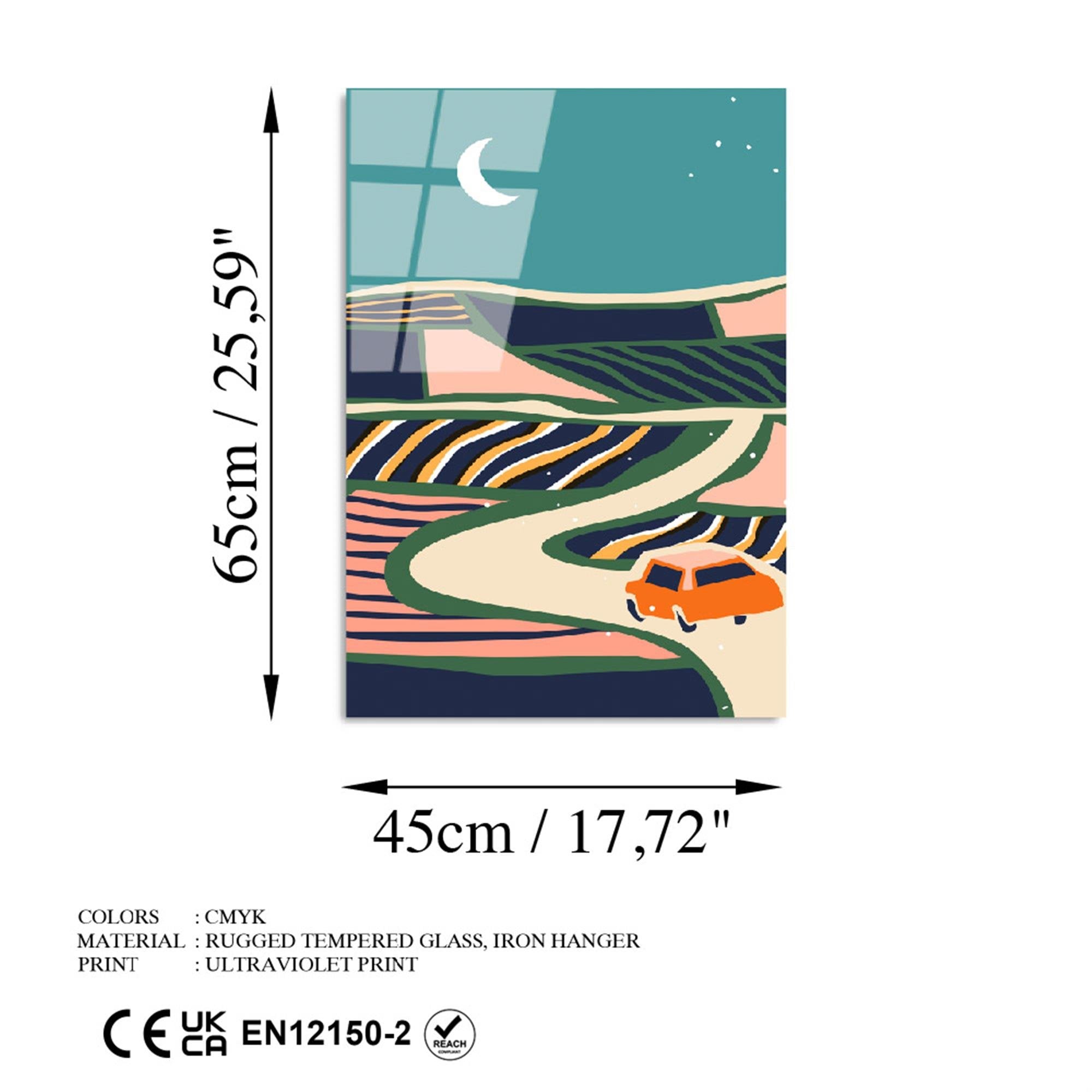 UV-909 Baskılı Cam Dikdörtgen Duvar Tablosu | ByLamp