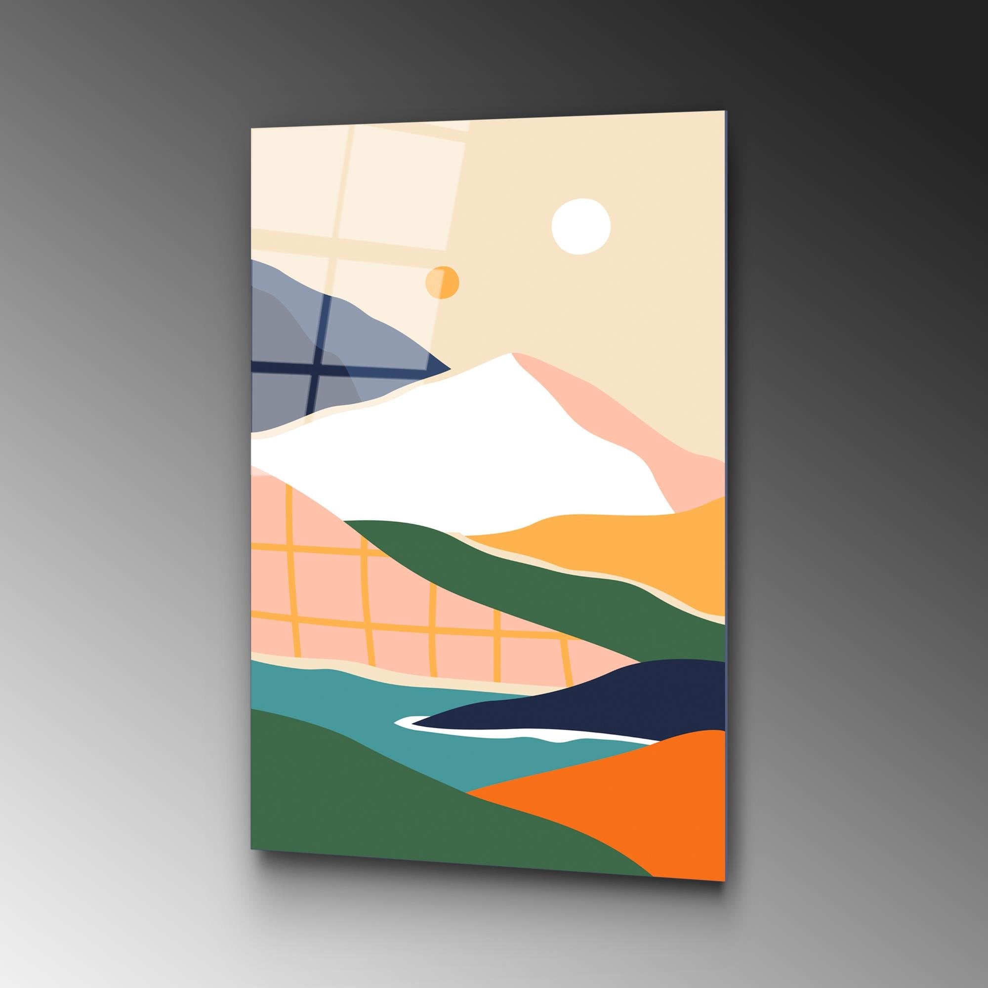 UV-910 Baskılı Cam Dikdörtgen Duvar Tablosu | ByLamp