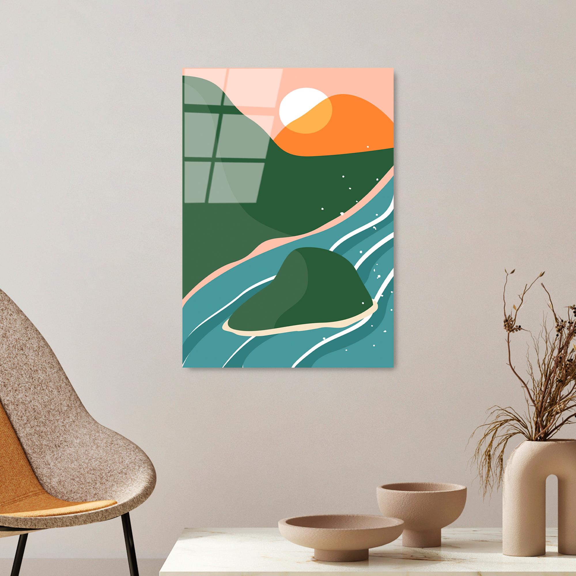 UV-911 Baskılı Cam Dikdörtgen Duvar Tablosu | ByLamp