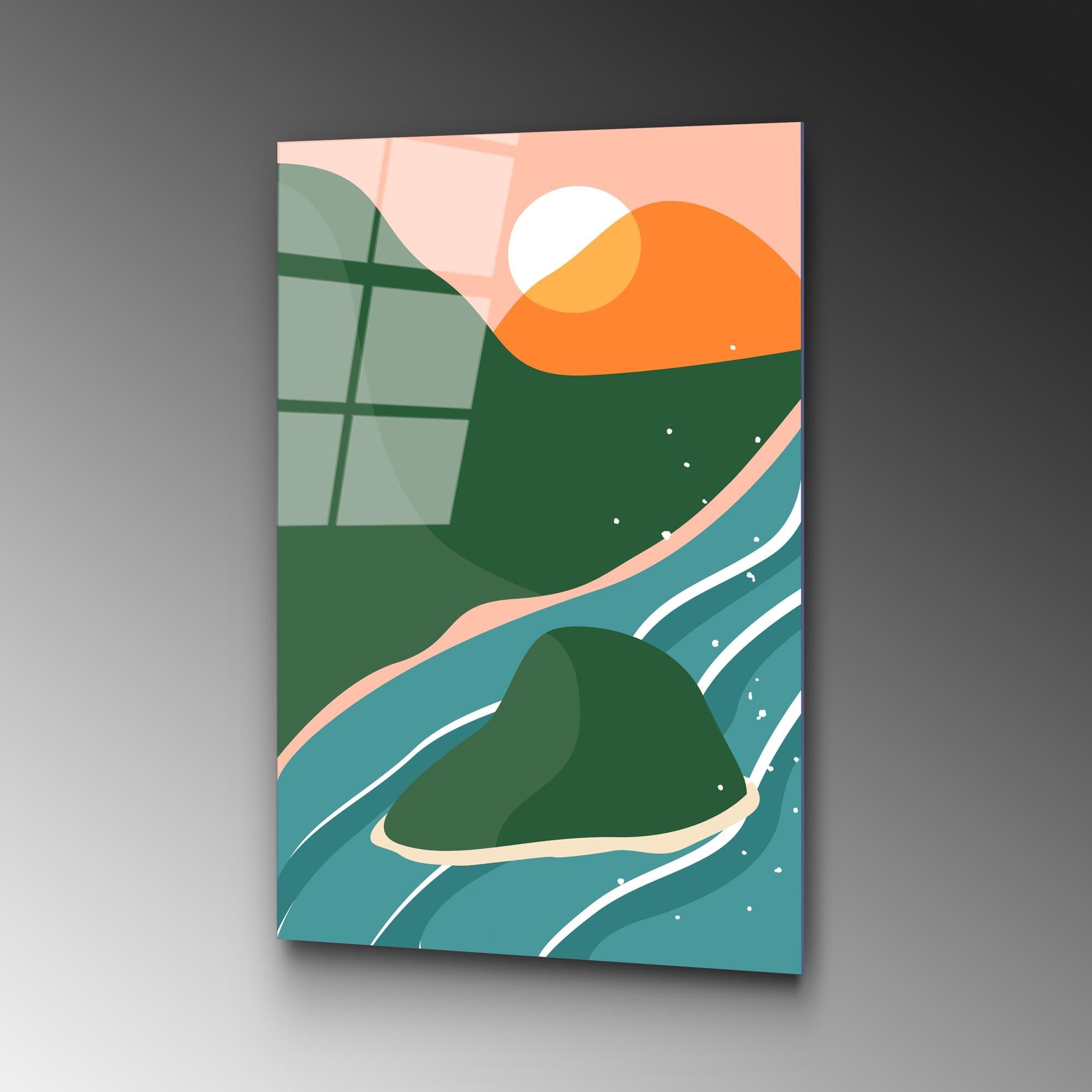 UV-911 Baskılı Cam Dikdörtgen Duvar Tablosu | ByLamp