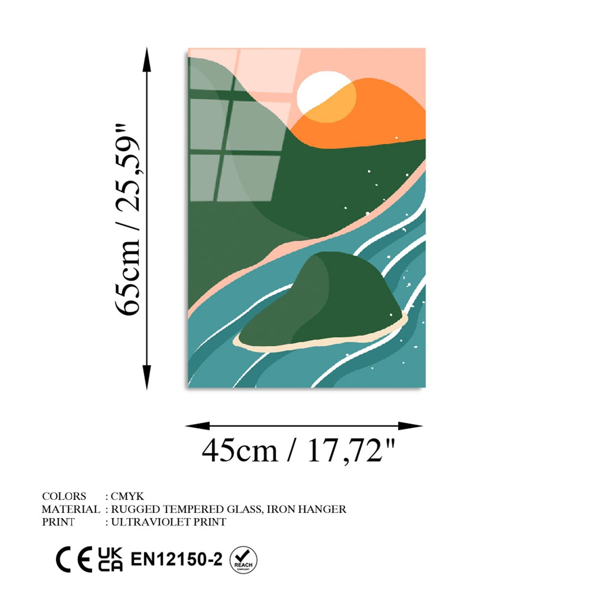 UV-911 Baskılı Cam Dikdörtgen Duvar Tablosu | ByLamp