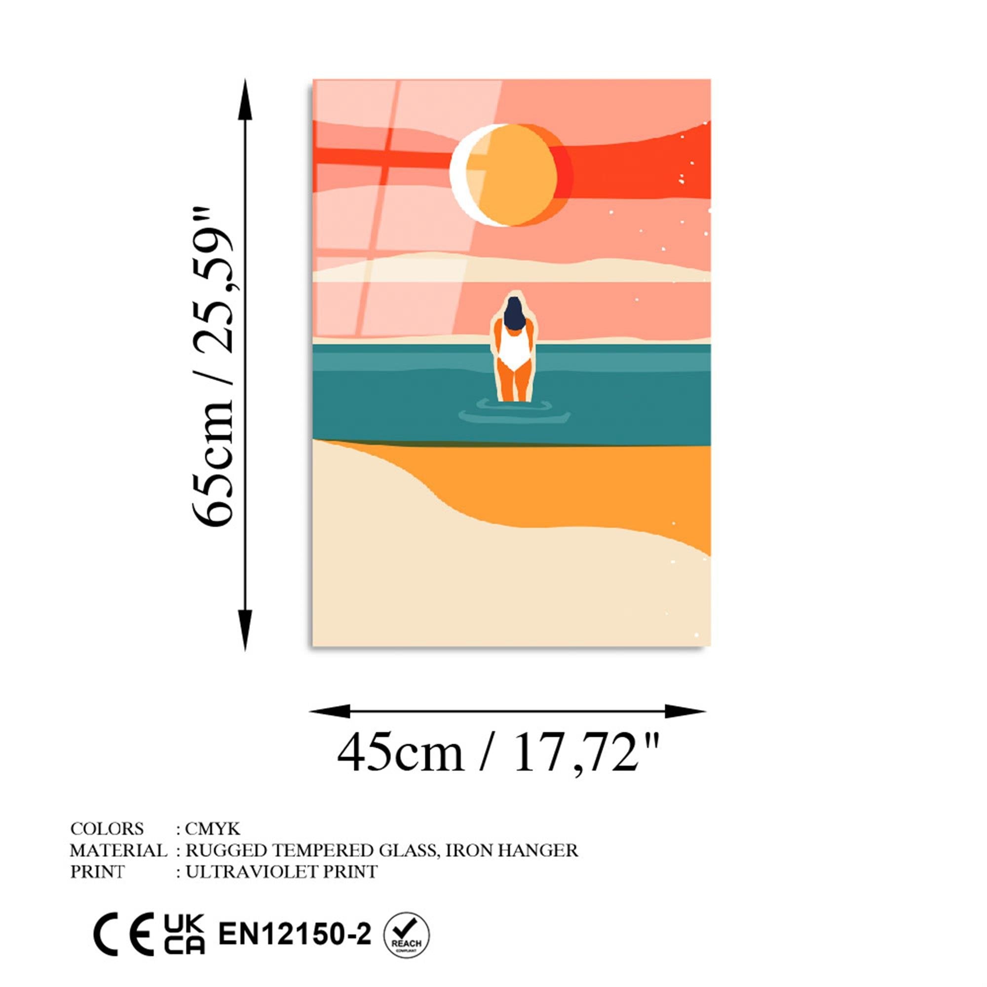 UV-913 Baskılı Cam Dikdörtgen Duvar Tablosu | ByLamp