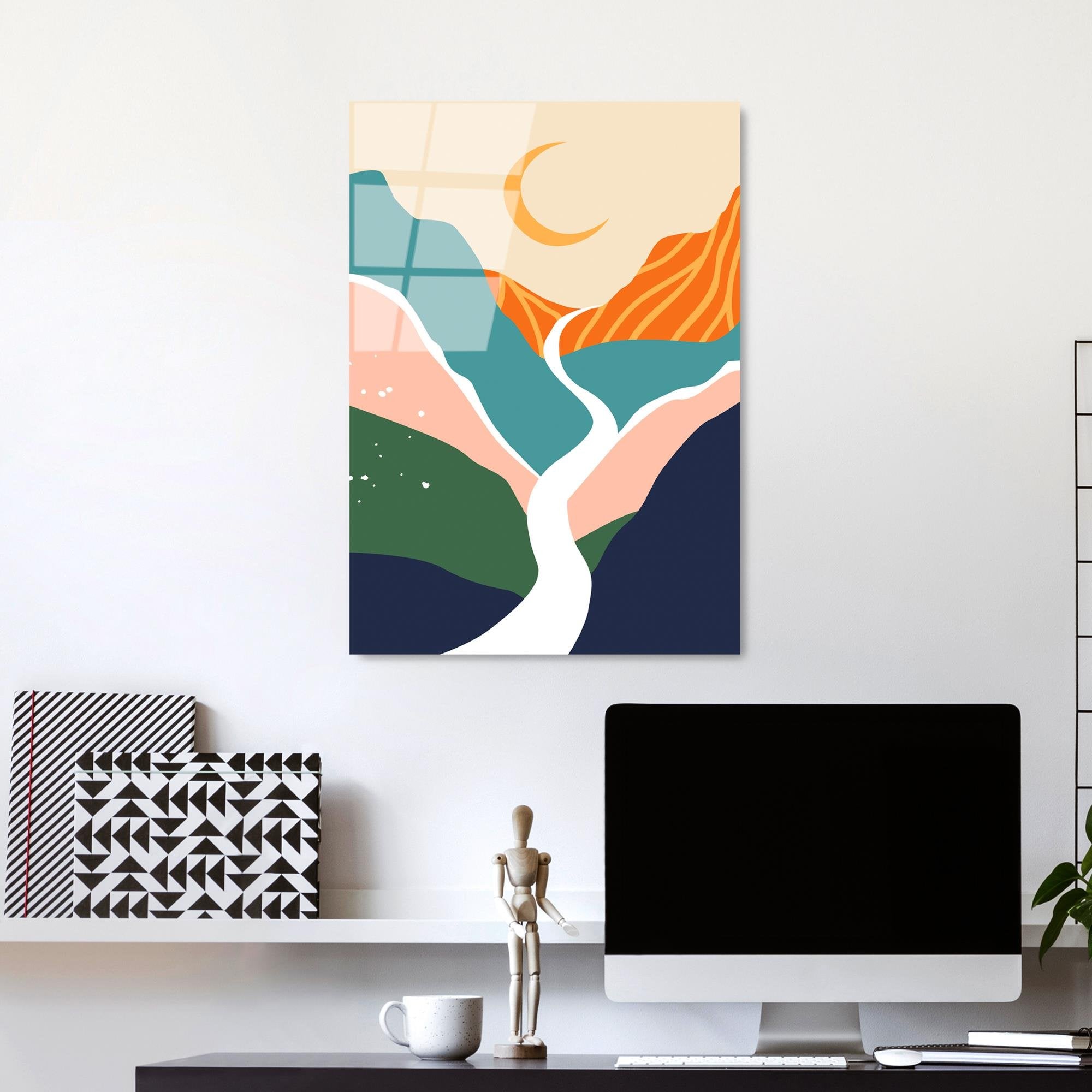 UV-917 Baskılı Cam Dikdörtgen Duvar Tablosu | ByLamp