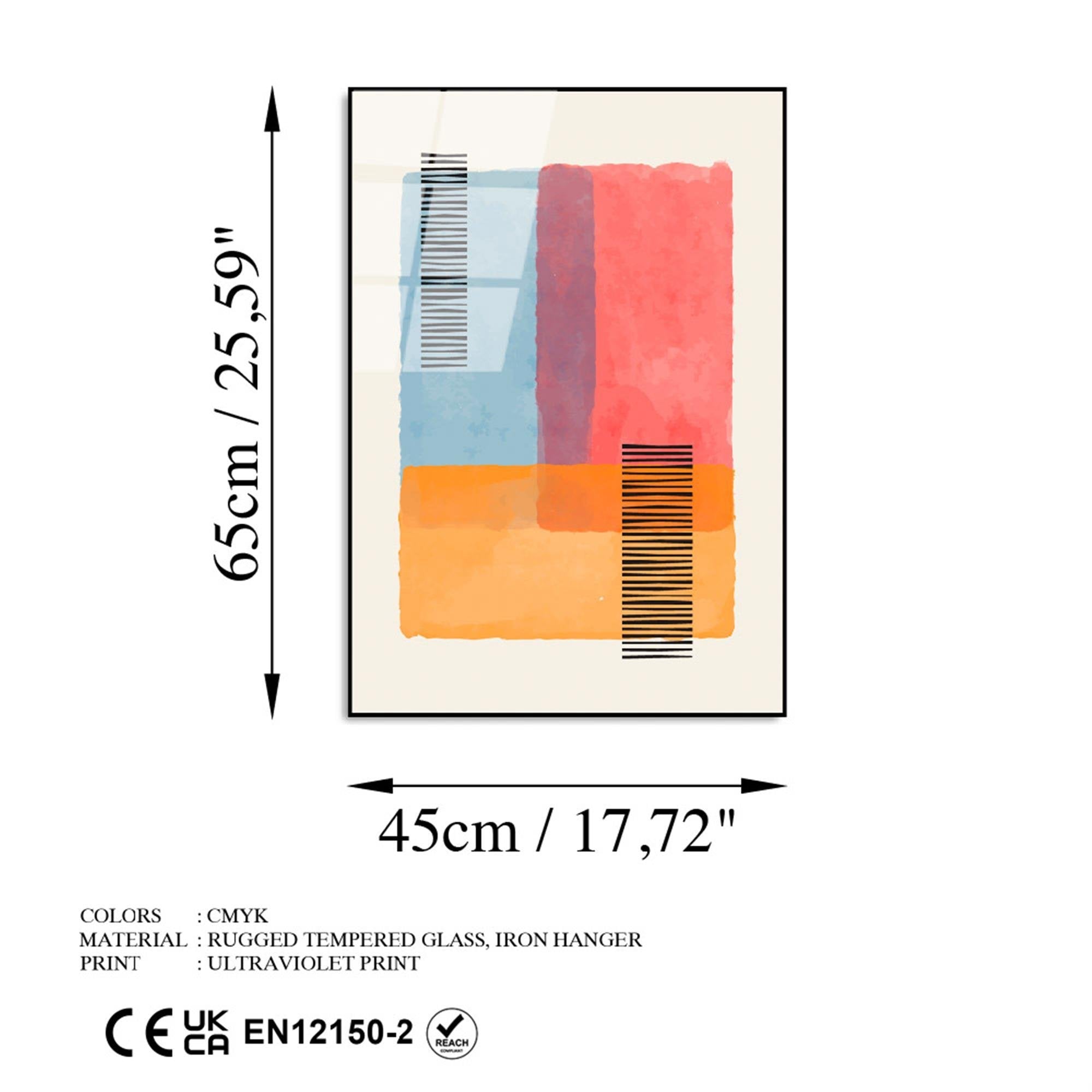 UV-919 Baskılı Cam Dikdörtgen Duvar Tablosu | ByLamp